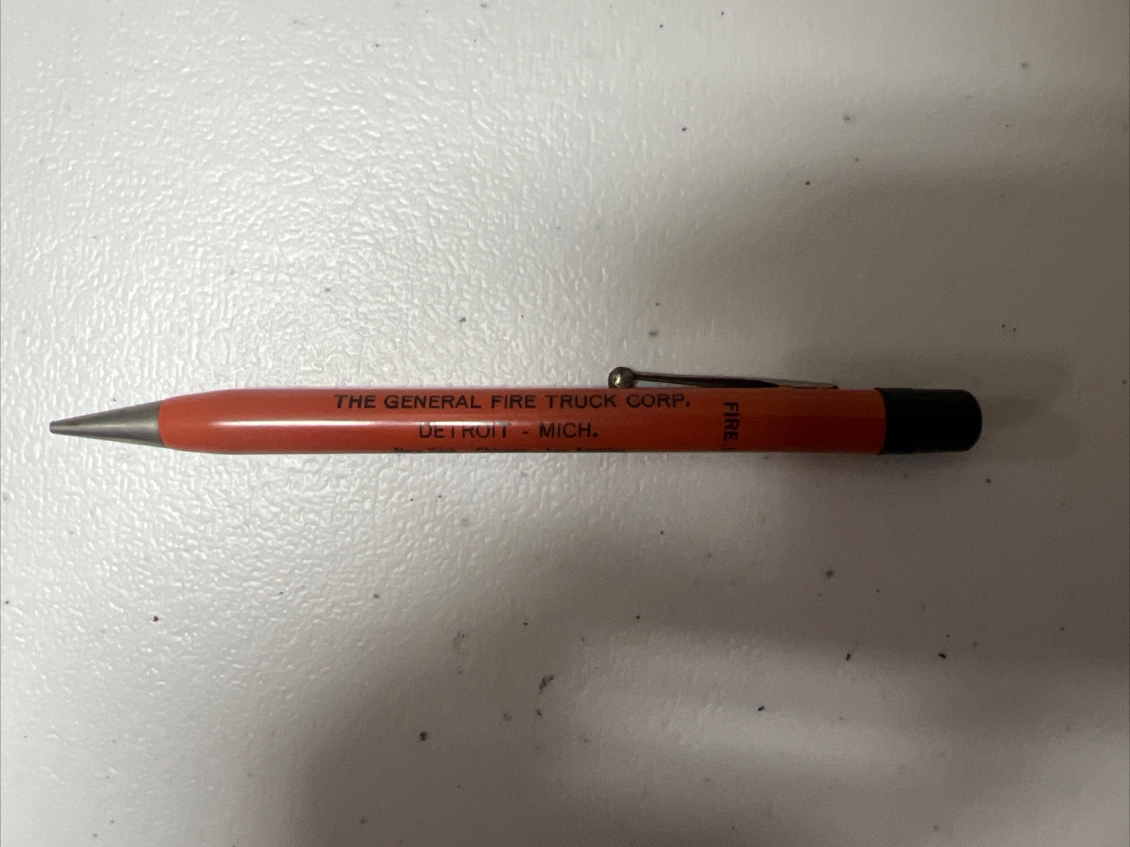 Vtg 1970’s Weaver Auto Point Pen Rare Orange The General Fire Truck Corp Detroit