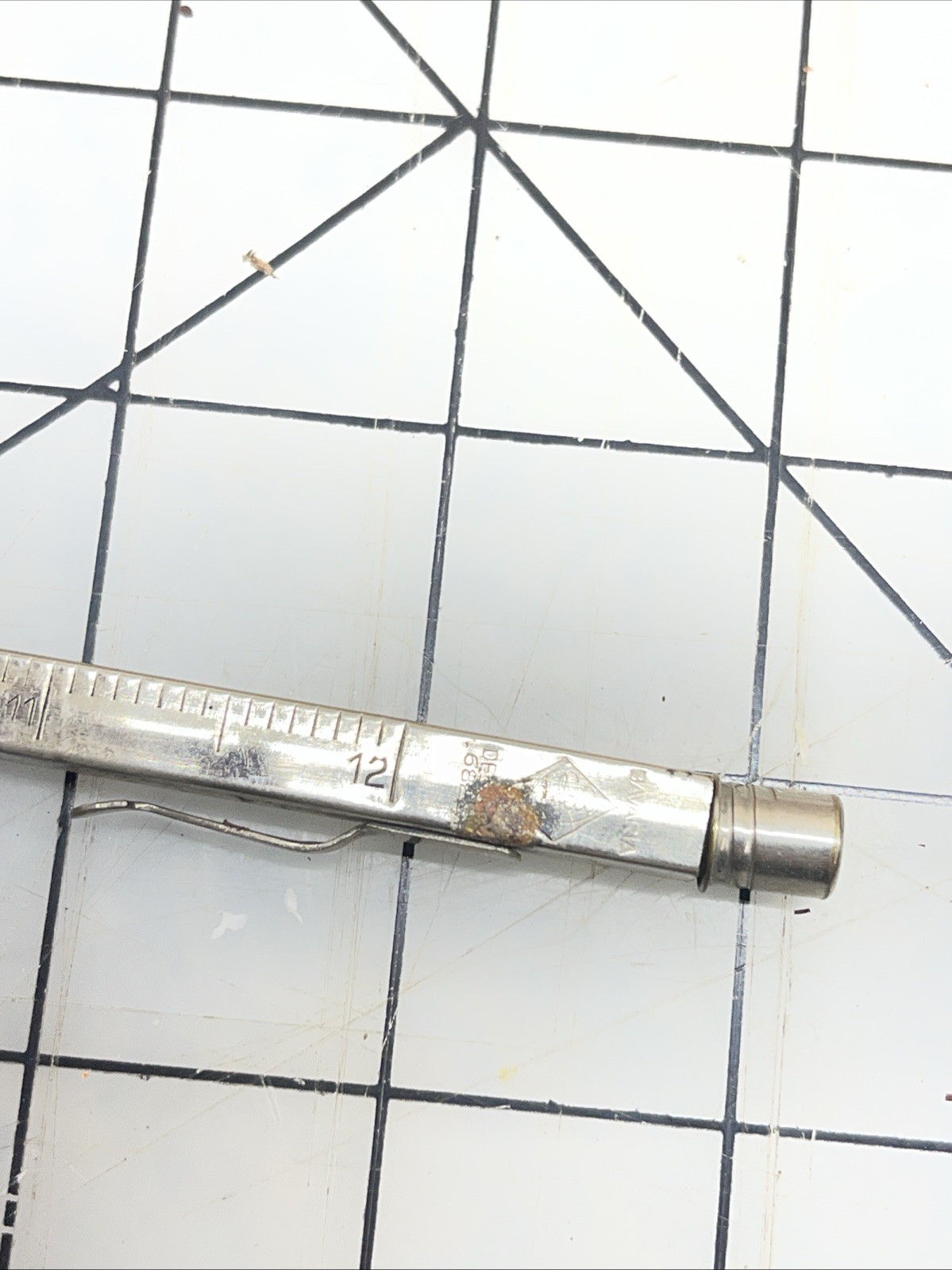 Vintage Telescoping 12″ Nickel Ruler Pencil Seattle Plumbing Co W Eraser Cap