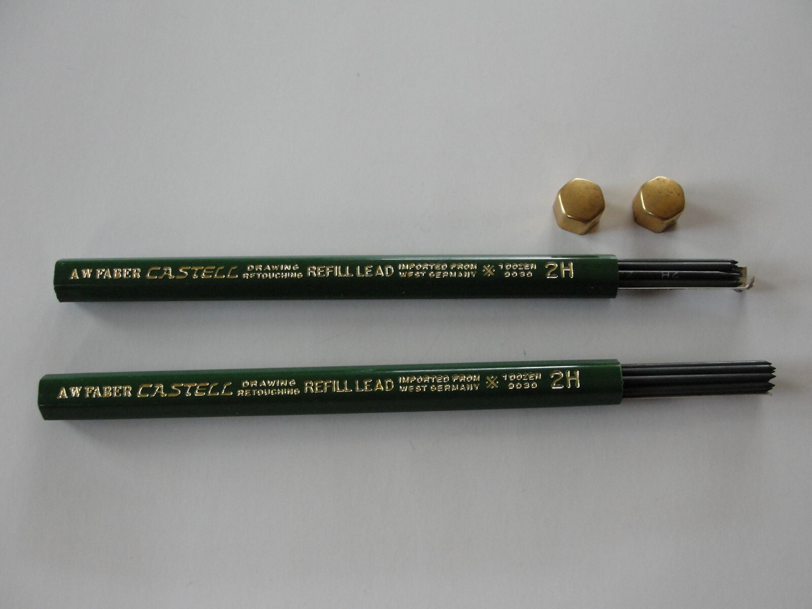 A W Faber Castell 2 9030 2H Tubes of lead & 1 Tube of Misc. Lead