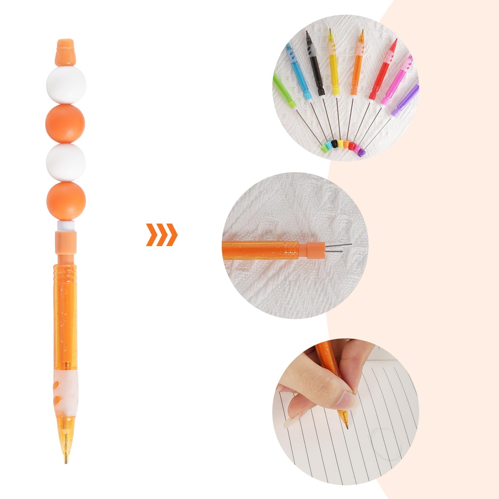 16 Pcs Beadable Pencils, Beadable Mini Mechanical Pencil, Beadable Stylus Pen…
