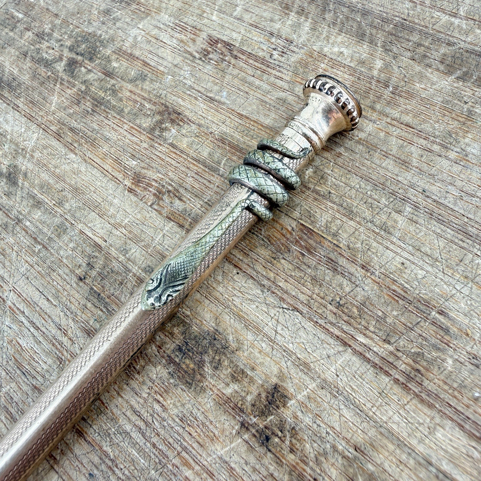 Victorian F.T. PEARCE gold filled snake pencil – antique – READ