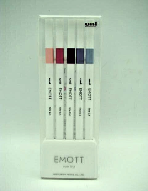 Uni Mitsubishi Pencil EMOTT Color Liner Fine 0.4 5 Colors No.7 Retro Colors NEW