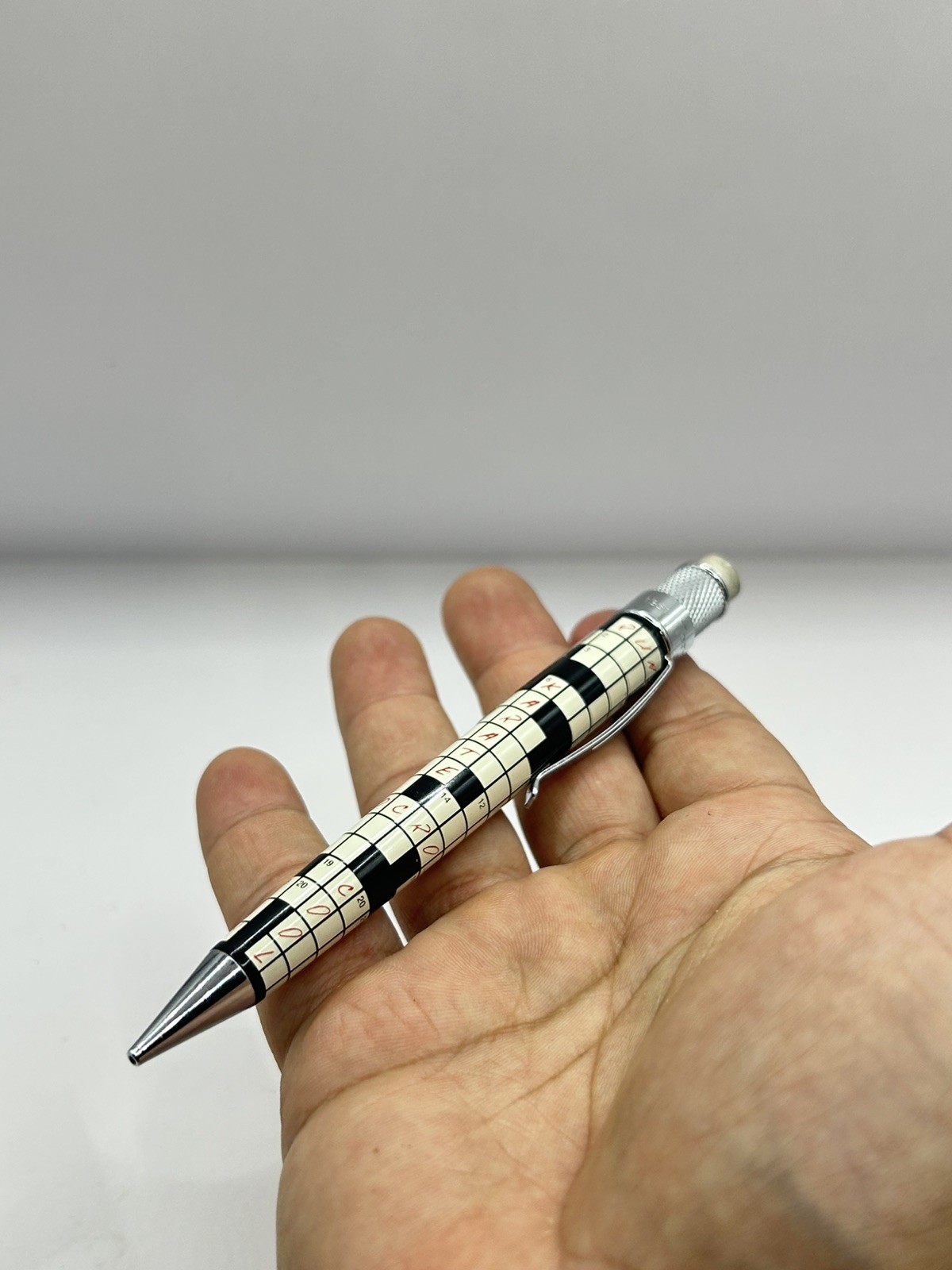 Retro 51 Tornado Mechanical Pencil featuring a crossword puzzle