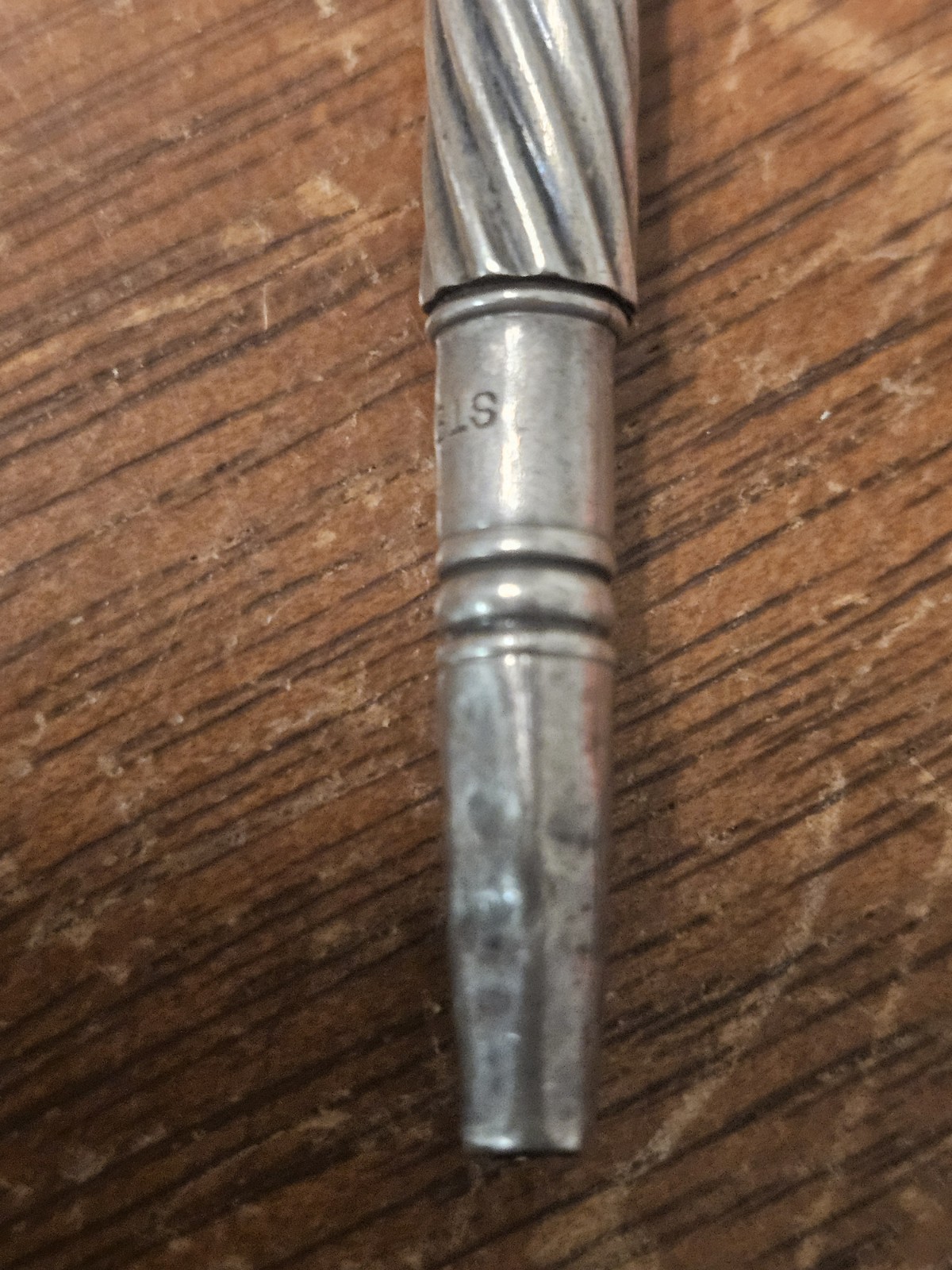 Sterling Silver Sliding Propelling Mechanical Pencil Ring Top Victorian Era Vtg