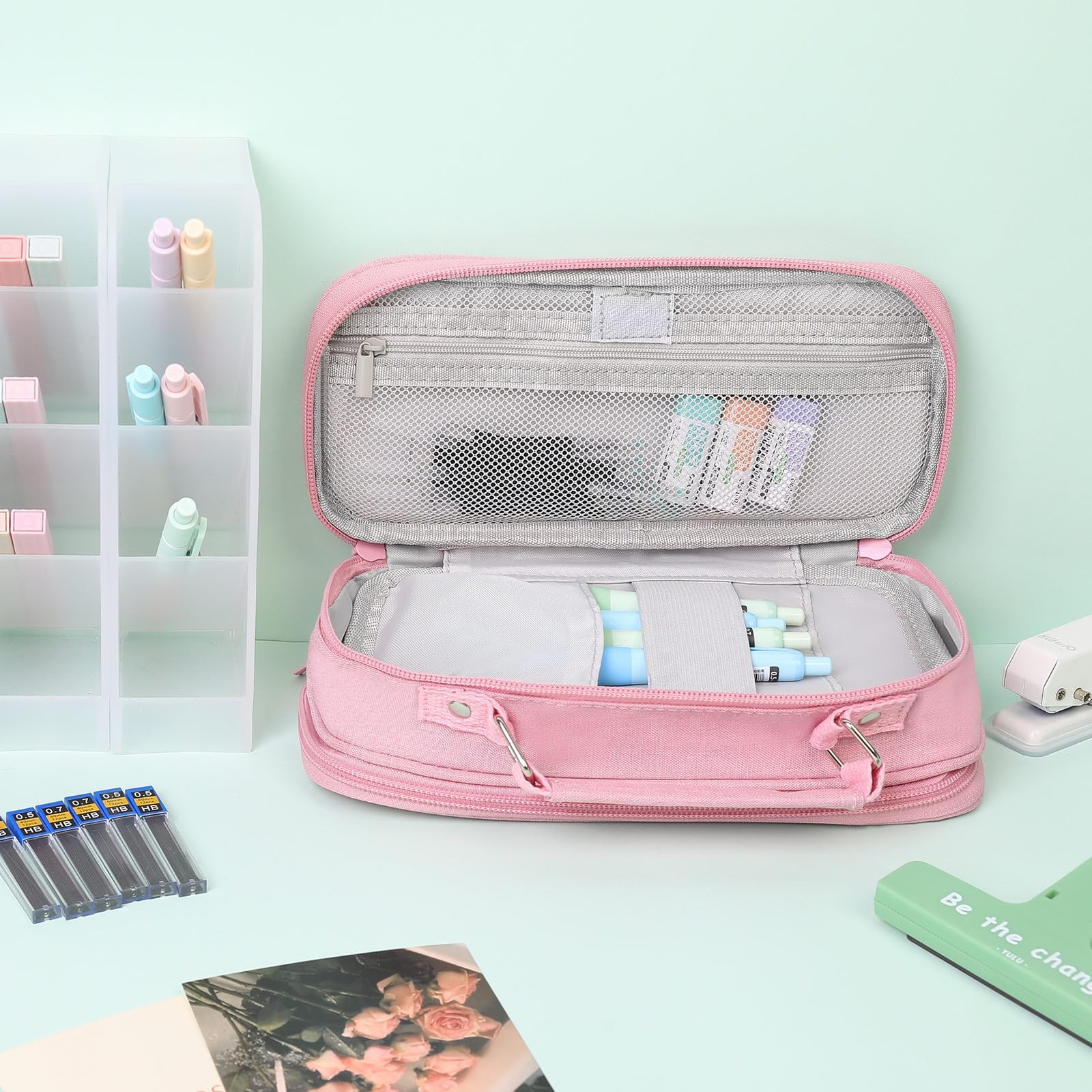 43PCS Aesthetic School Supplies, Stationery Kit with Cute Pen Case, 12 Pastel…