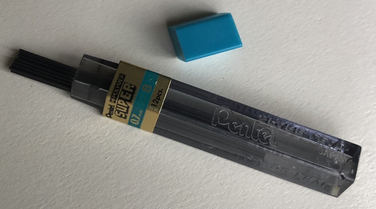 Vintage PENTEL Hi Polymer B Mechanical Pencil Lead .7mm Black NOS 12pk Japan