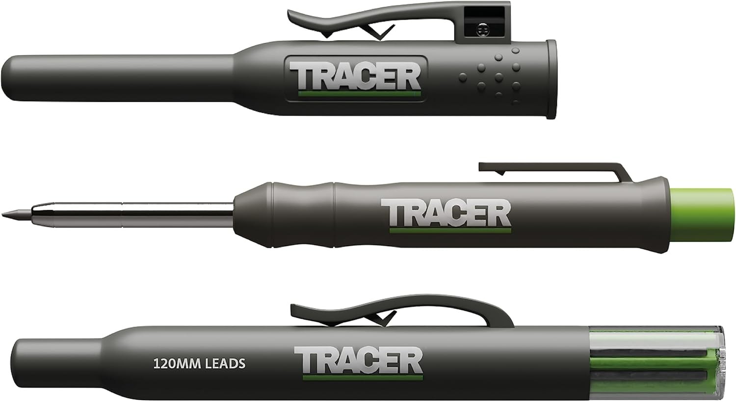 TRACER Deep Hole Construction Pencil with 6x Replacement Lead Pack and accompany