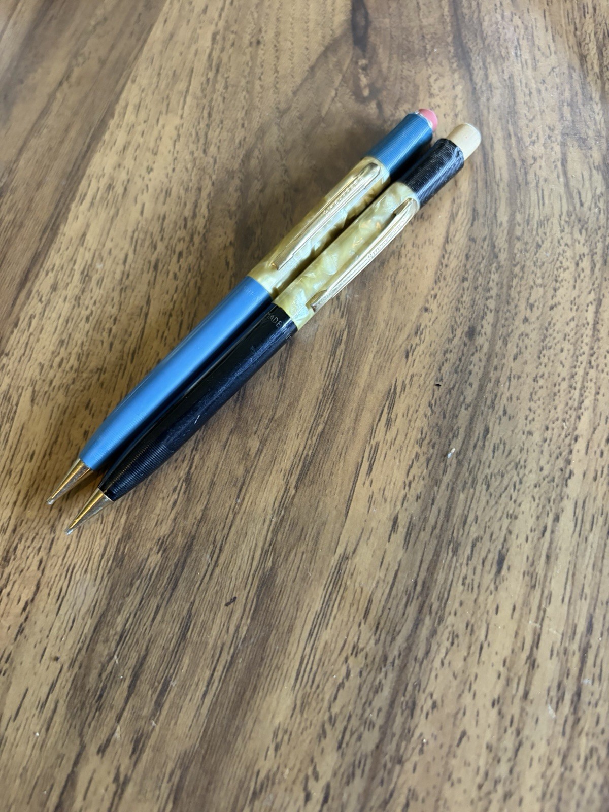 Vintage Pair Mechanical Pencil Sheaffer’s Black / Blue MOP