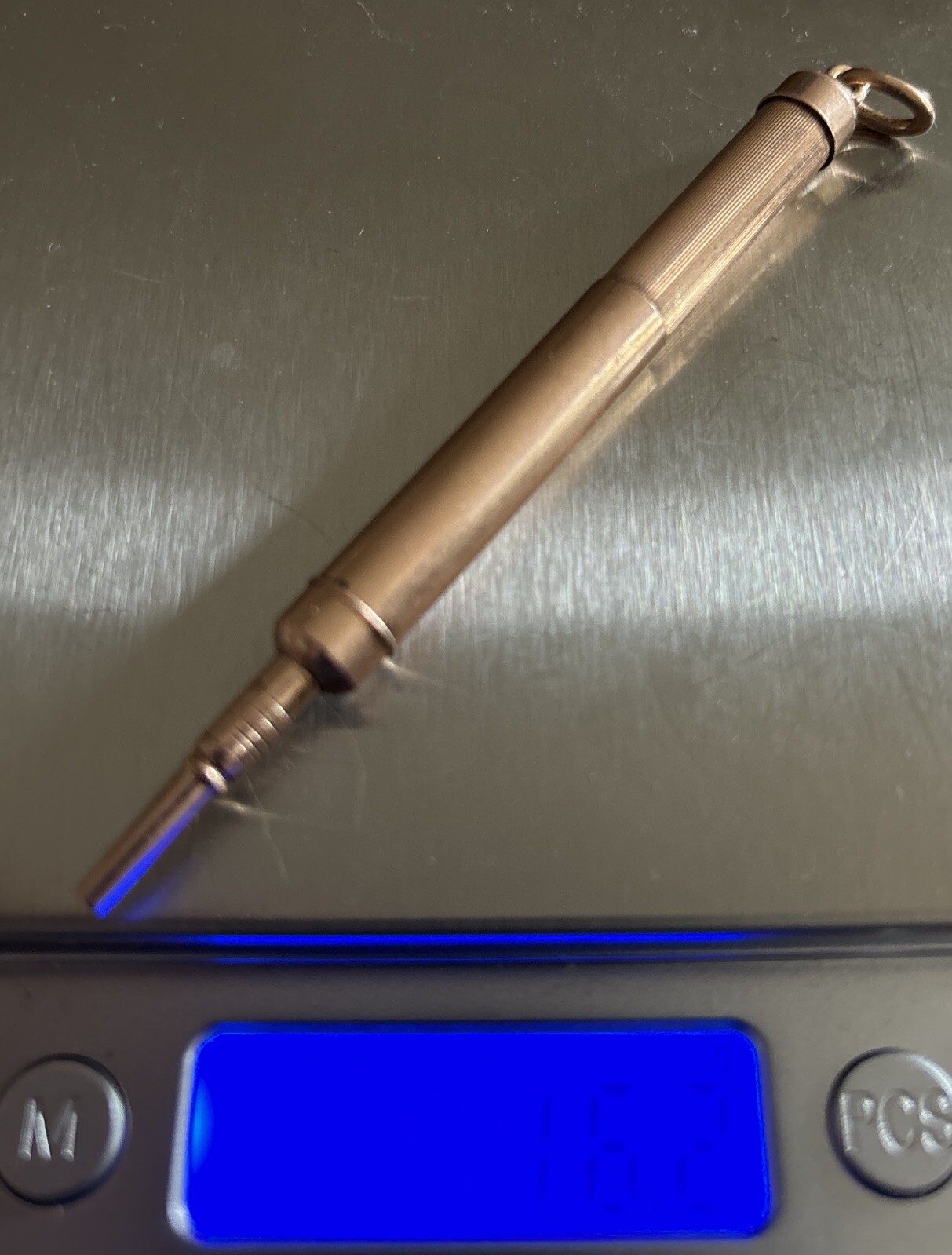 Antique Tiffany Co 14k Rose Gold Mechanical Pencil Retractable Pendant