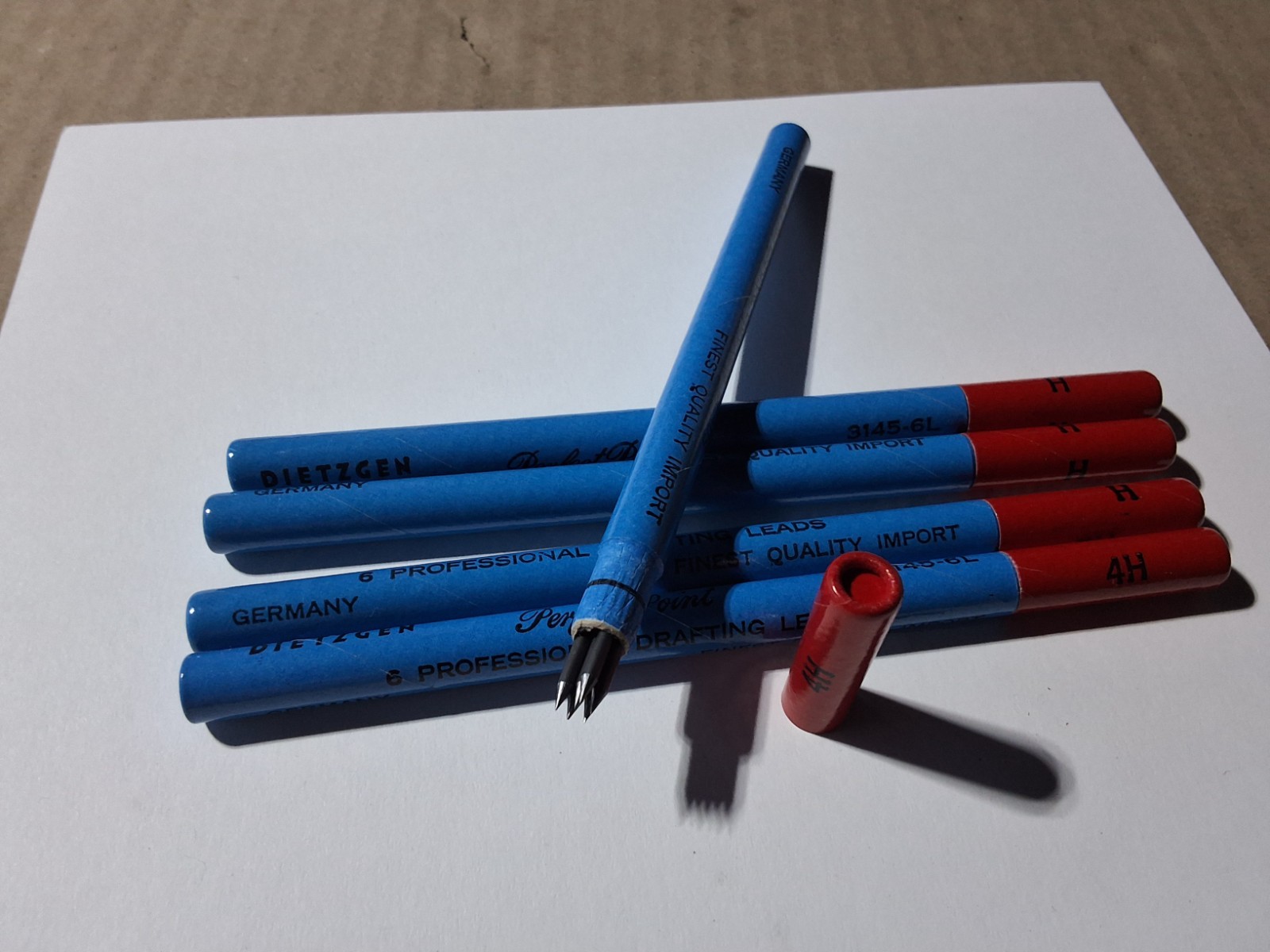 A.W. Faber Castell Drawing lead & 5 Dietzgen 6 lead perfect point drafting leads