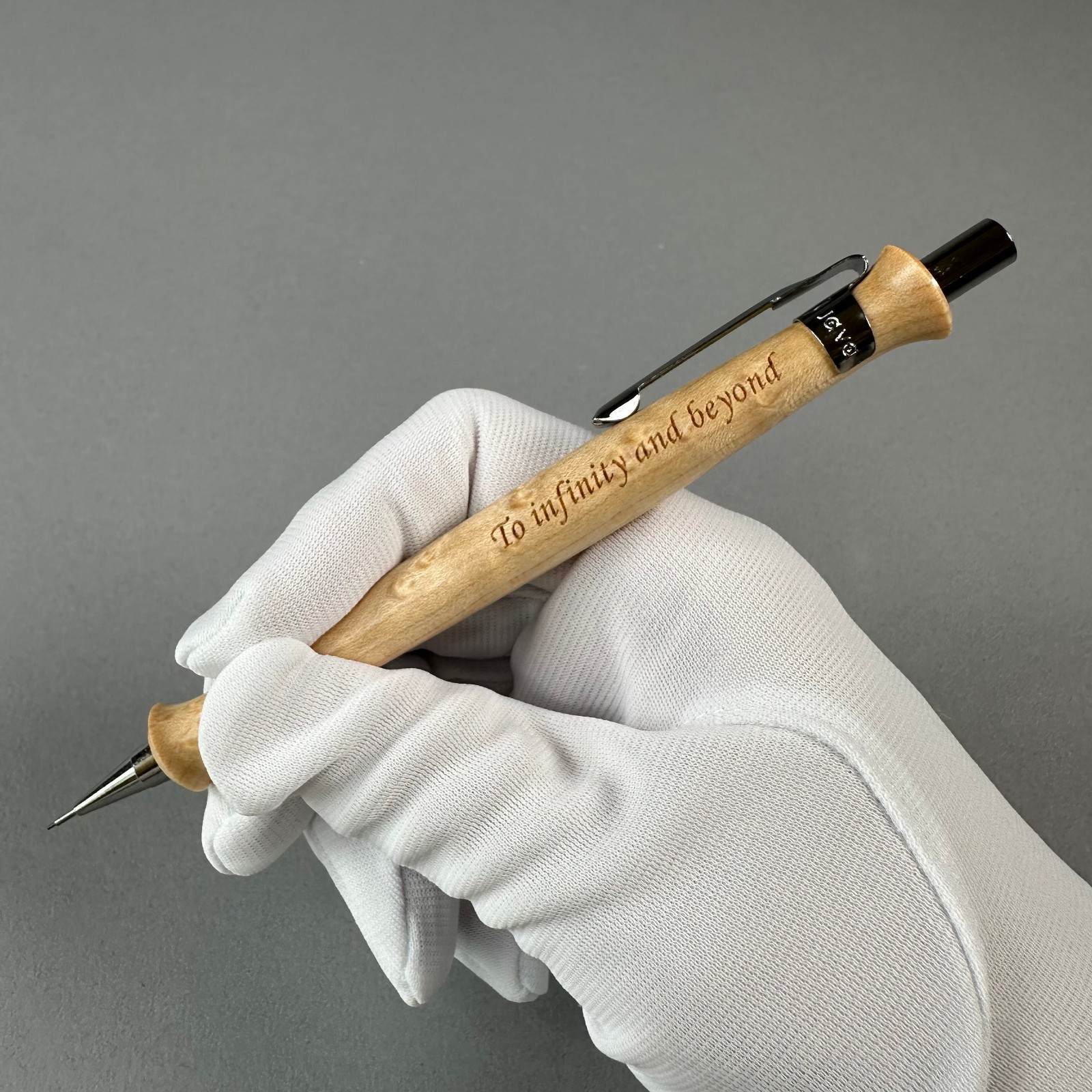 Handmade Maple Wood Mechanical Pencil 0.5mm “To Infinity and Beyond” Handcrafted