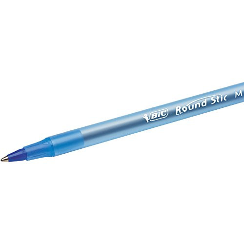 Round Stic Xtra Life Ballpoint Pen, Medium Point (1.0mm), Blue, Flexible