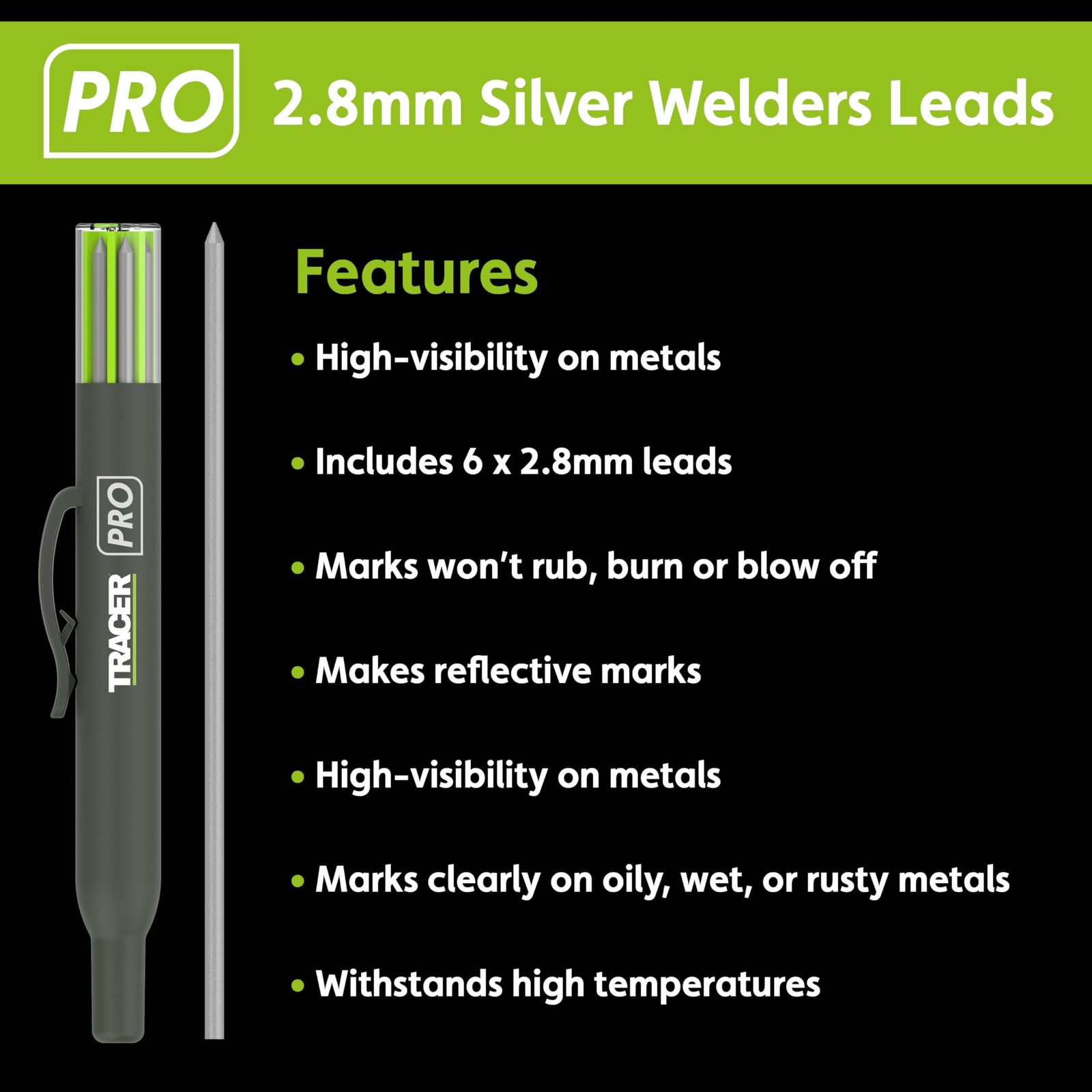 2.8mm Silver Welders Leads, Heavy Duty Welding Leads for Construction Pencil …