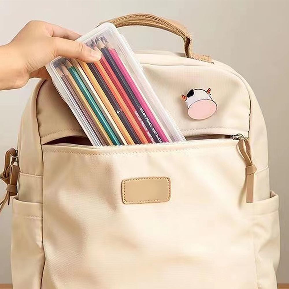 1 pcs Translucent Pencil Case – Large Capacity Organizer for School & Office