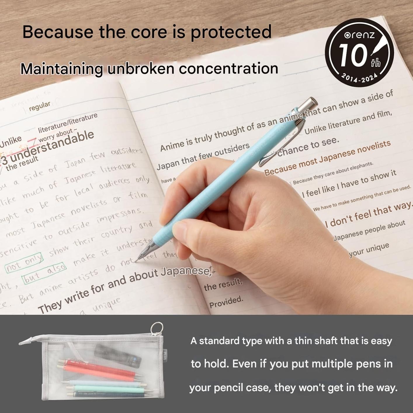 (Pentel) Orenz 05 Mechanical Pencil, XPP505-GD, Mint Green( Shipped from Japan ）
