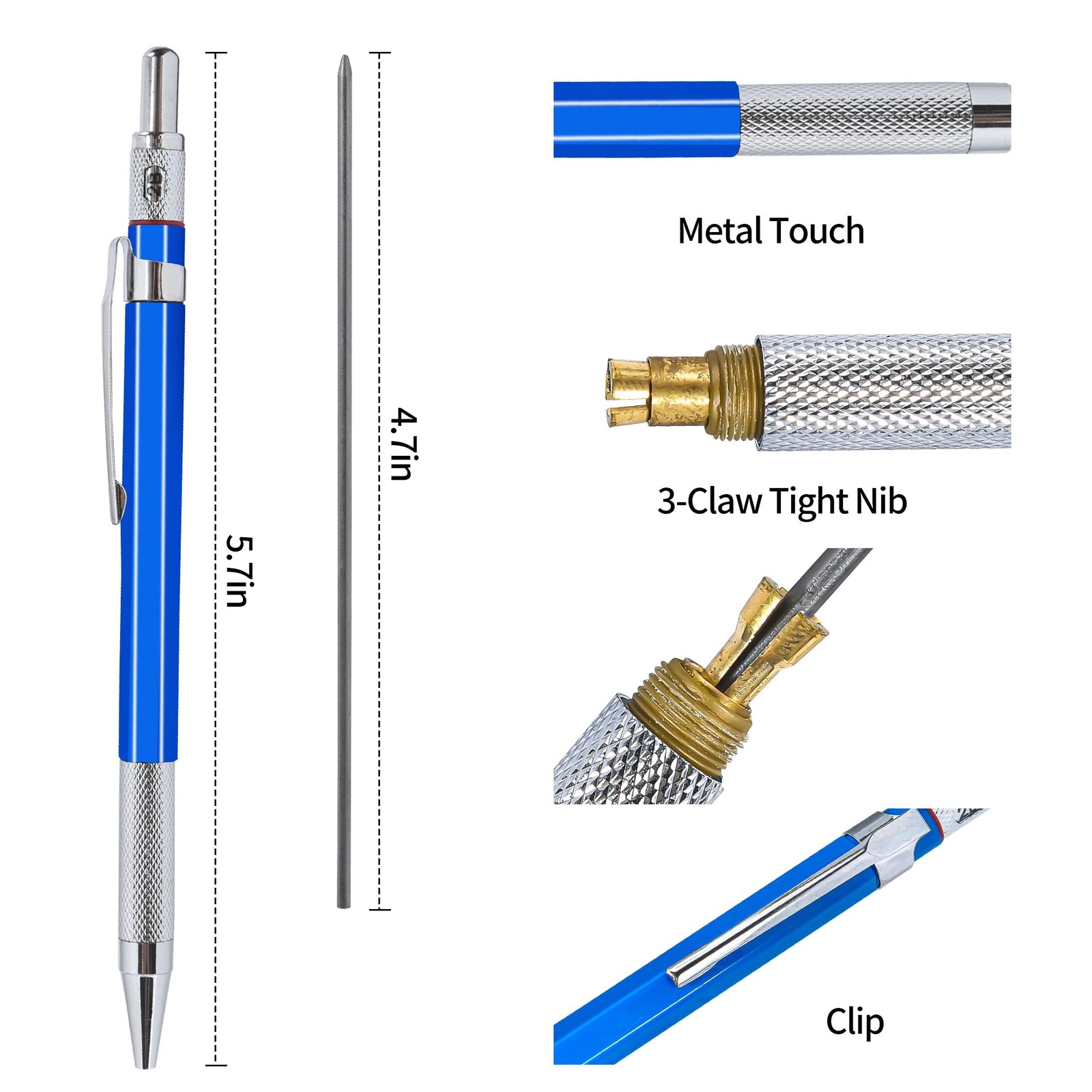 Aitikili 2mm Mechanical Pencil Set, 2 Pieces Artist 5 Piece Black