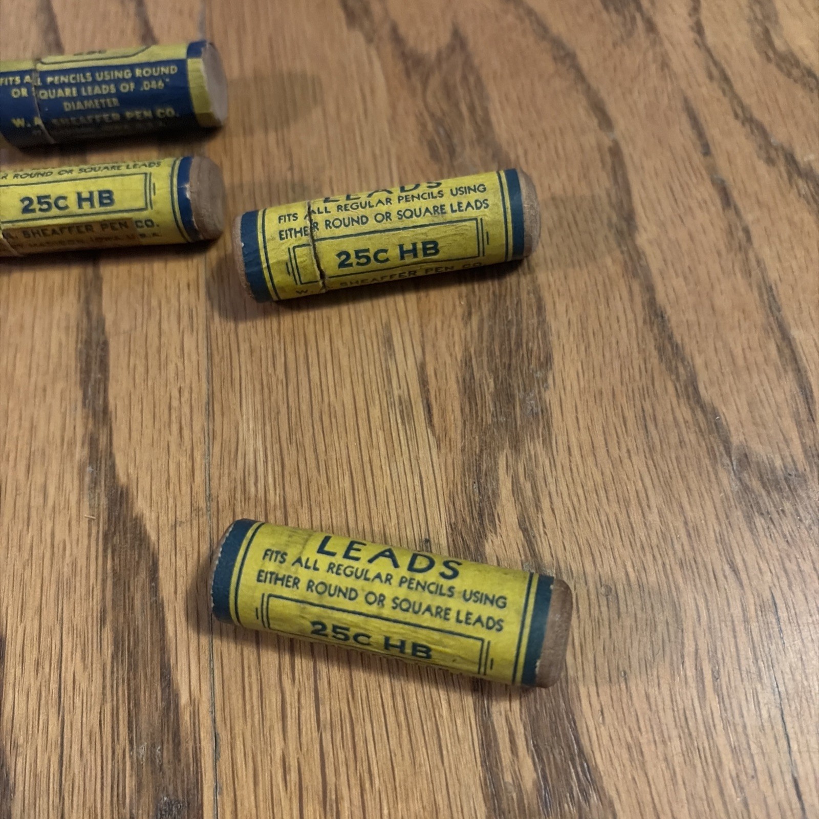 4 Vintage Scheaffers Pencil Lead Wooden Container 25c HB See Description