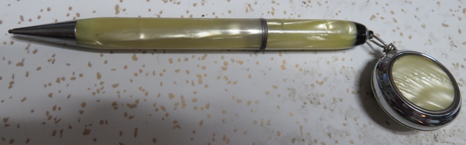 Ketcham McDougall Retractable Pin Brooch & Celluloid Golf Mechanical Pencil 1930