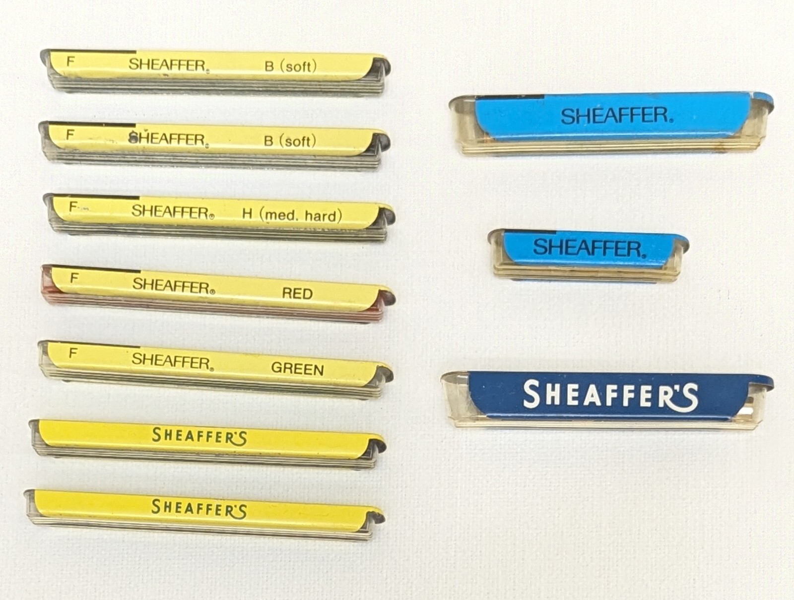 Vintage SHEAFFER Mixed LEAD Lot For Mechanical Pencil Red Black Eraser Tins