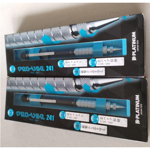 single Platinum automatic pencil 0.5mm Black Blue Unopened From JAPAN