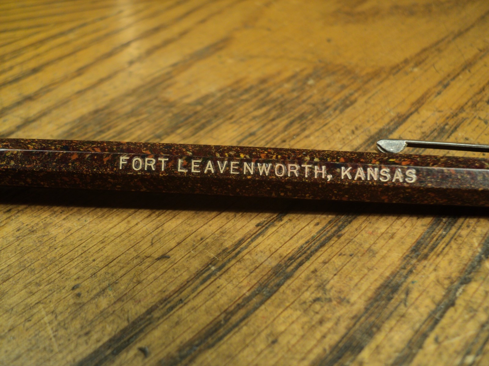 Vintage Autopoint Mechanical Pencil Advertising Fort Leavenworth Kansas 5-1/2″