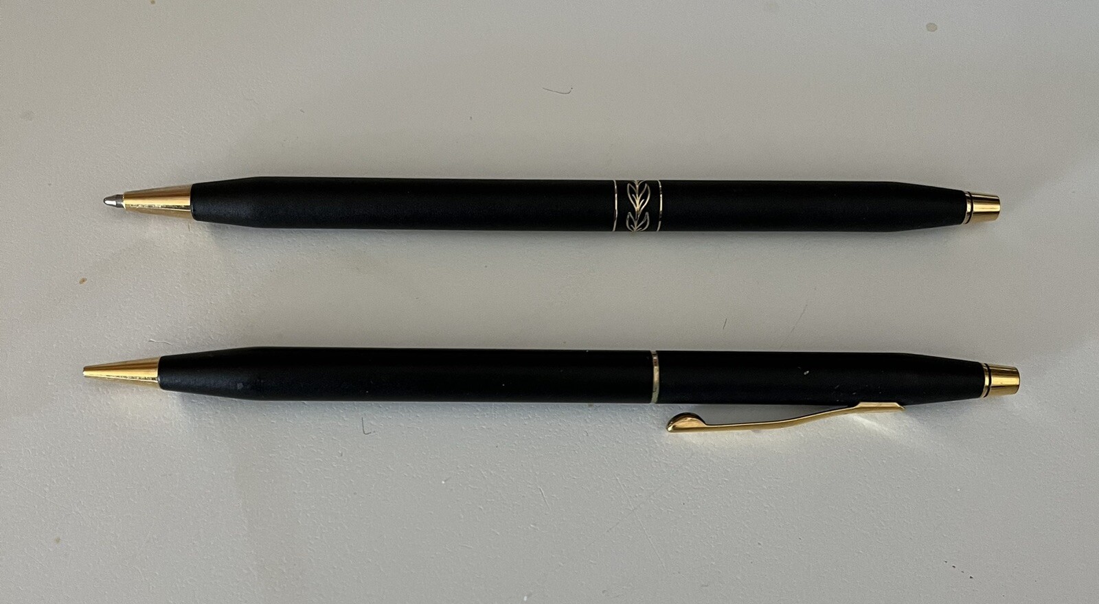 Cross Century Pencil Matte Black & Gold Mechanical Pencil And Gold Leaf Pen Set