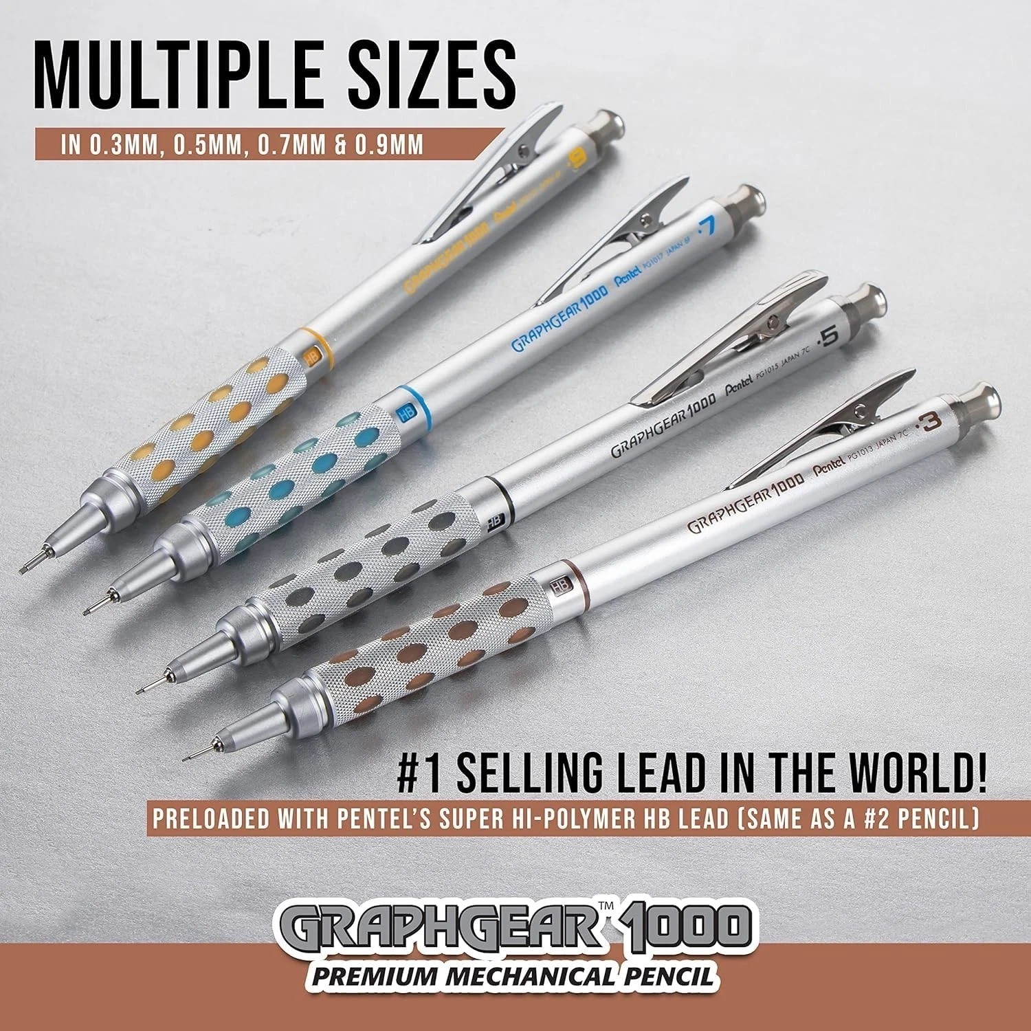 Pentel Graph Gear 1000 Mechanical Drafting Pencil 0.7mm Blue (PG1017)