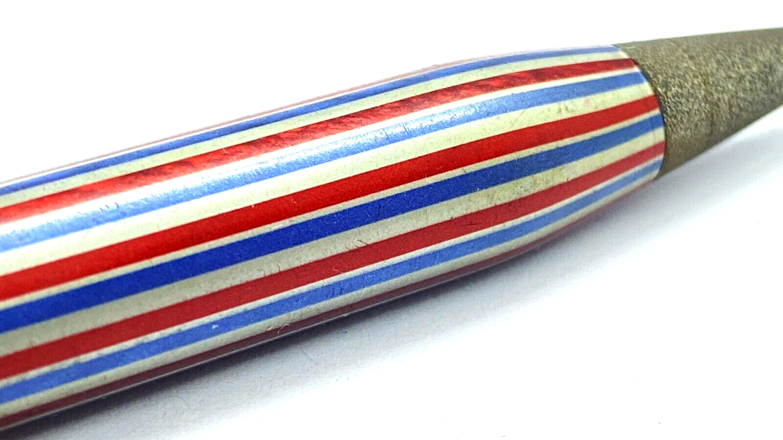 VINTAGE MAJESTIC MINI PENCIL IN TRI COLOR RED & BLUE & WHITE MADE IN USA