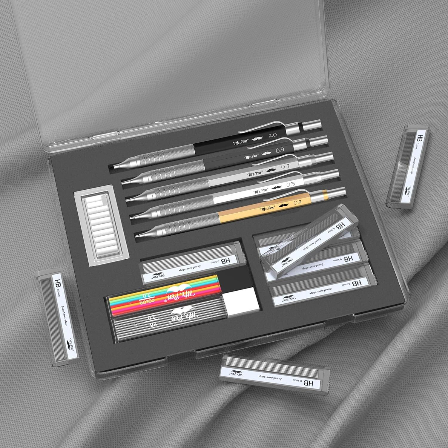 Mr. Pen- Metal Mechanical Pencil Set with 5 Count (Pack of 1), multi-color
