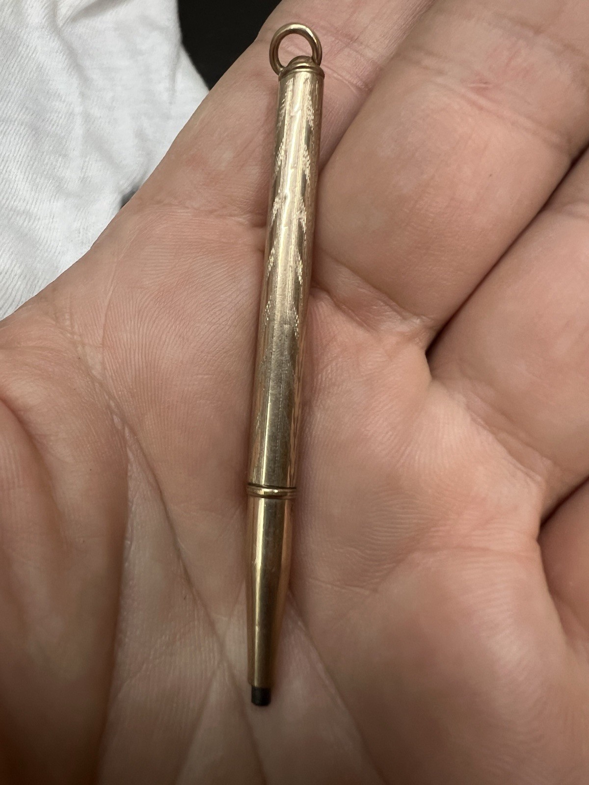 VINTAGE GOLD FILLED MECHANICAL PENCIL FOB PENDANT 2 3/4 INCHES LONG LARGE LEAD