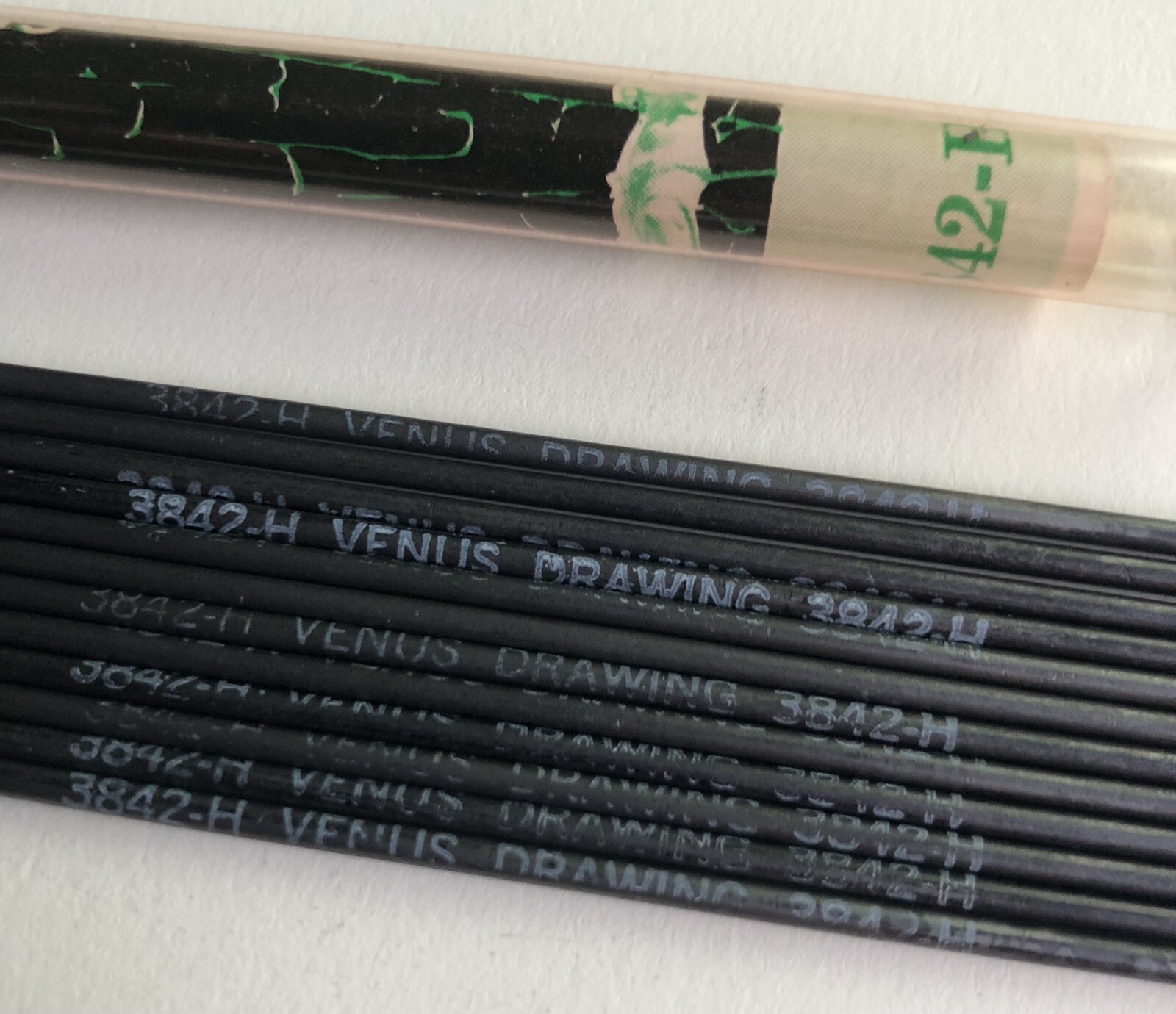 Vintage Faber Castell VENUS 3842 Drawing 2mm H Leads NOS Tube Of 12 NJ USA