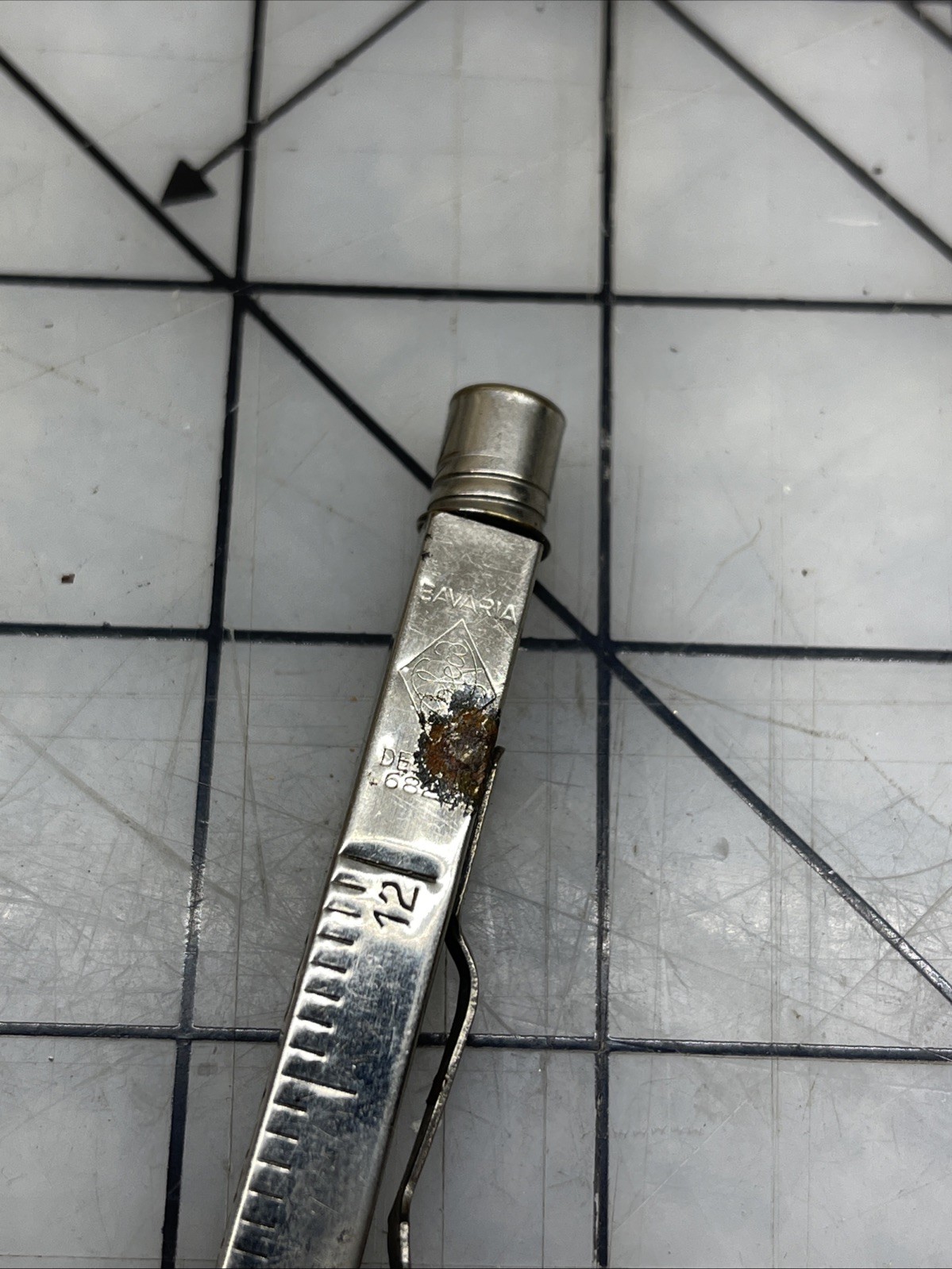 Vintage Telescoping 12″ Nickel Ruler Pencil Seattle Plumbing Co W Eraser Cap