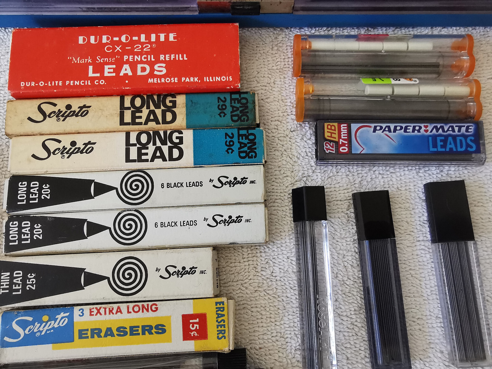 Huge Lot Mechanical Pencils Leads Erasers Zebra Castell RoseArt K+E Paper Mate