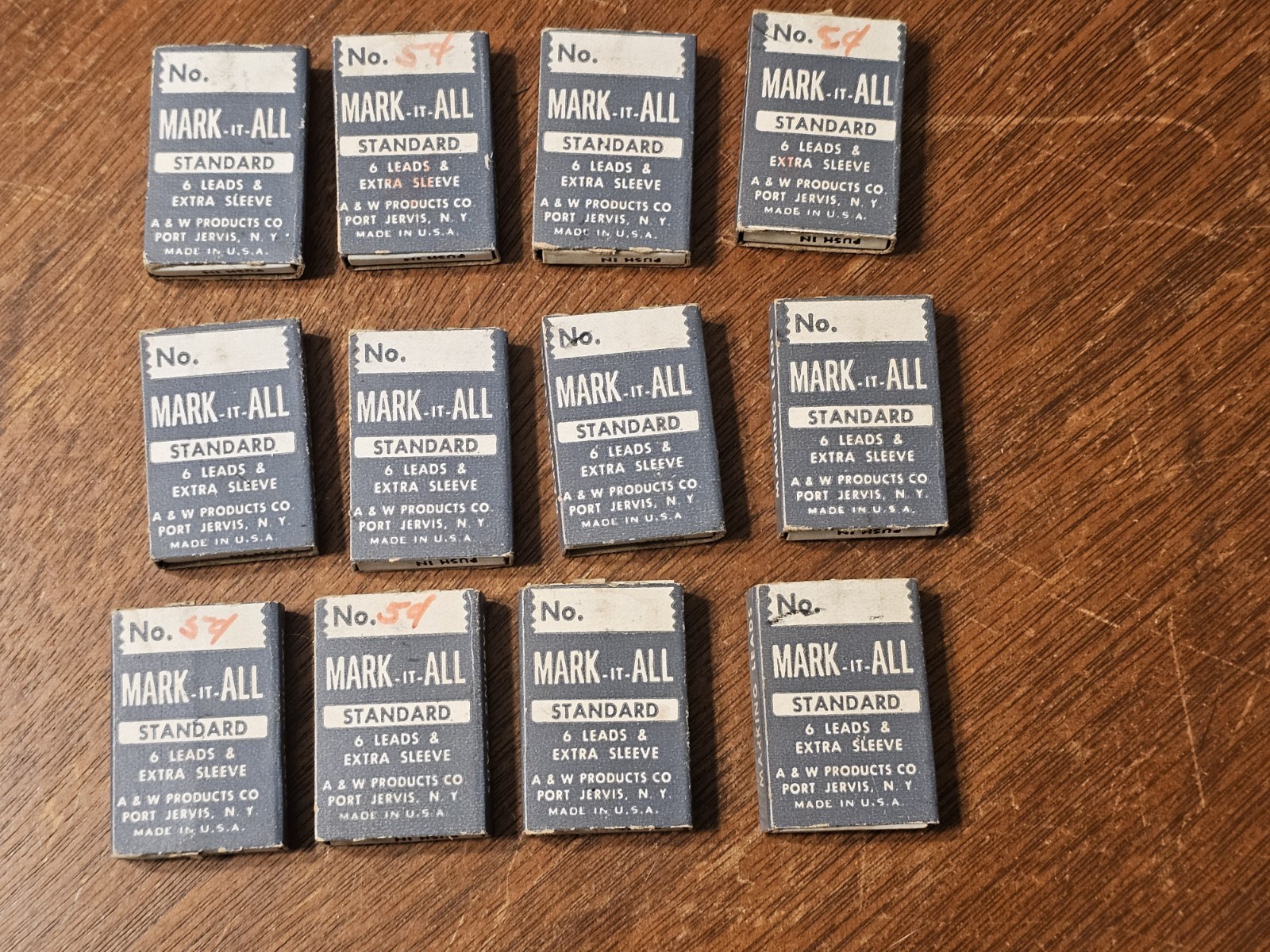 Vintage Mark-It-All Standard Leads Lot Of 12 Packs Each Has 6 Leads & Sleeve NEW