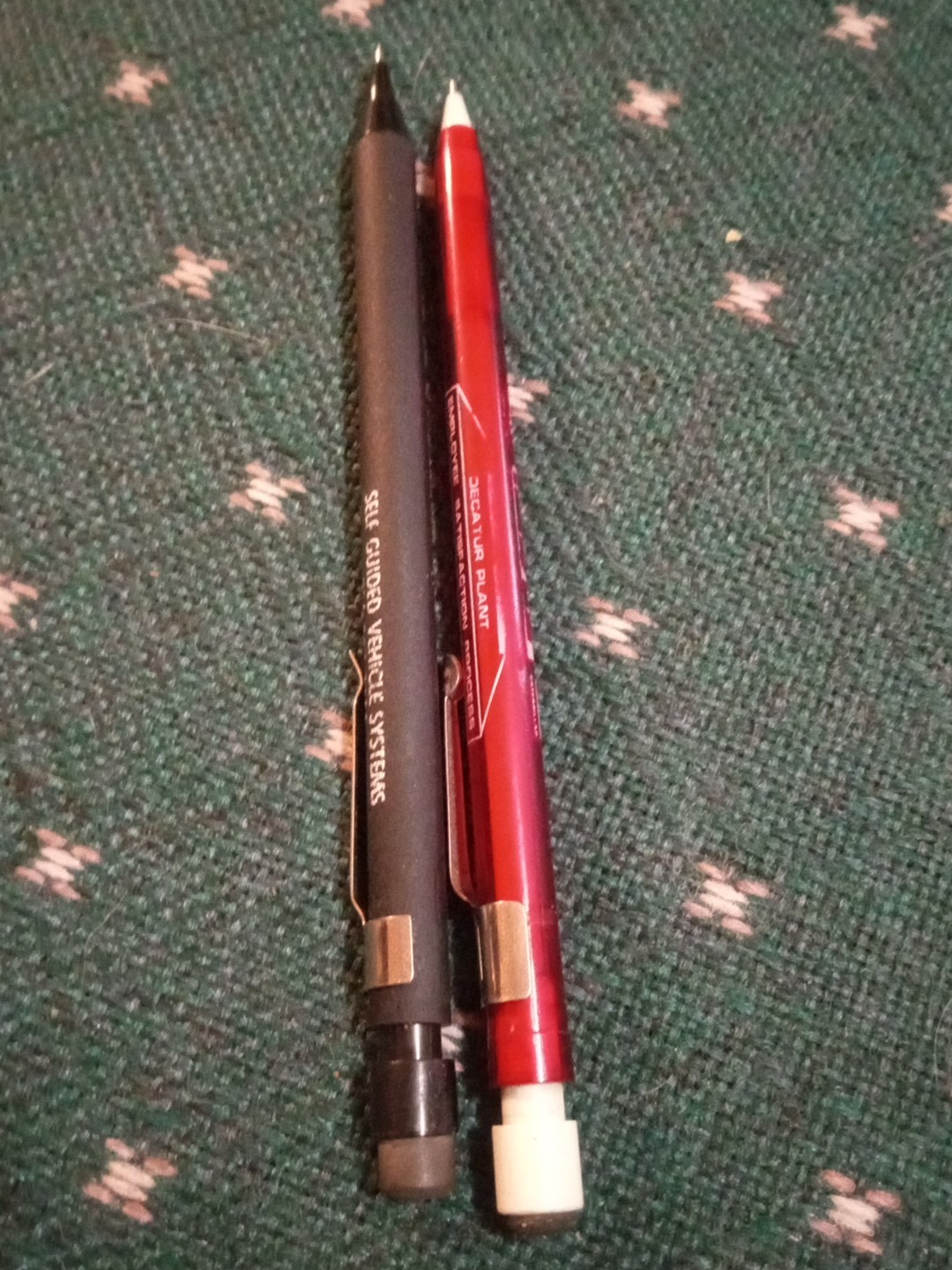 Vintage Caterpillar Mechanical Pencil Lot Of 2 USA Great Working Condition Rare