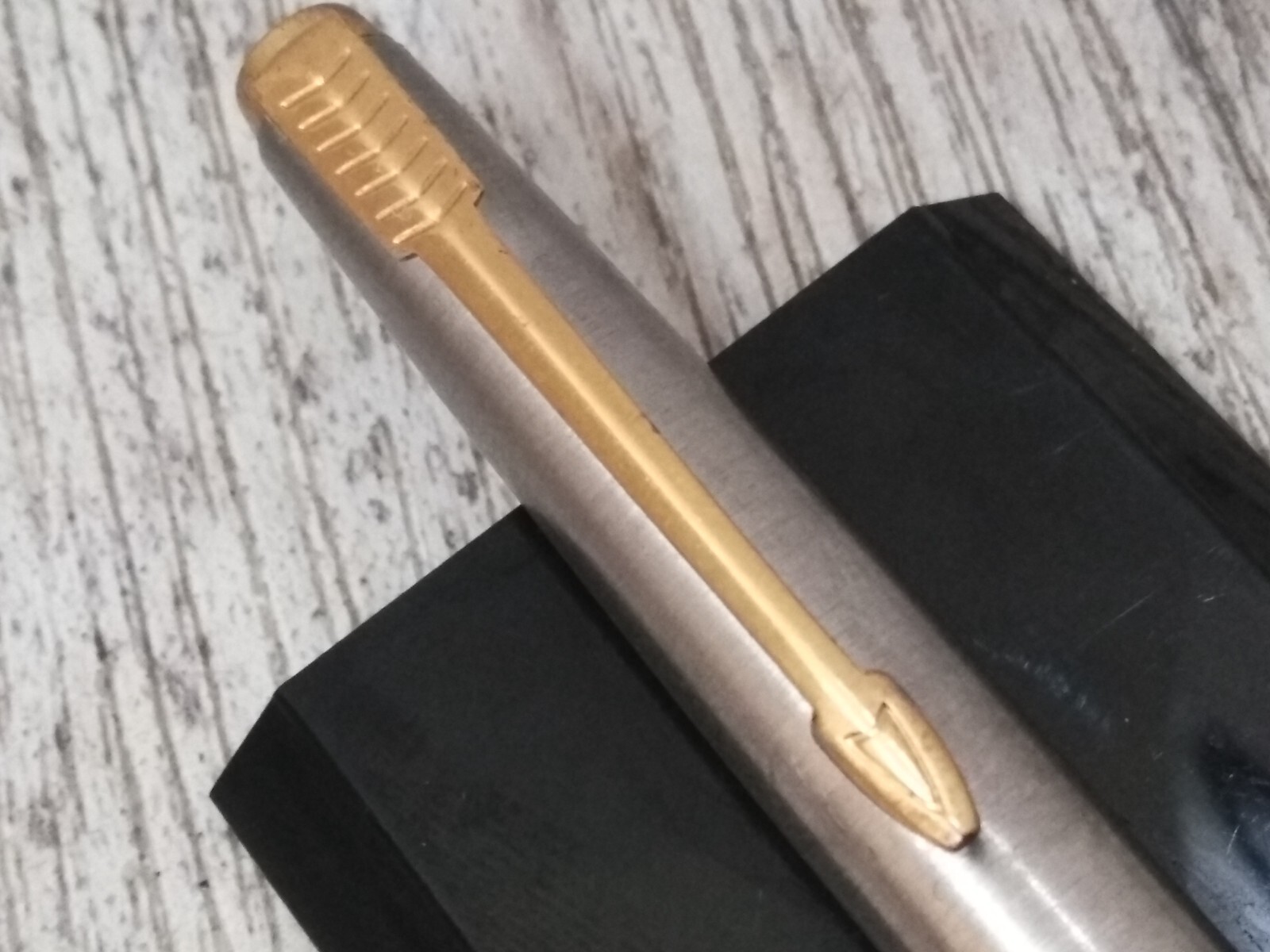 VTG. 1970’s Parker 45 Stainless Steel Mechanical Pencil 0.9MM Gold Trim (USA)