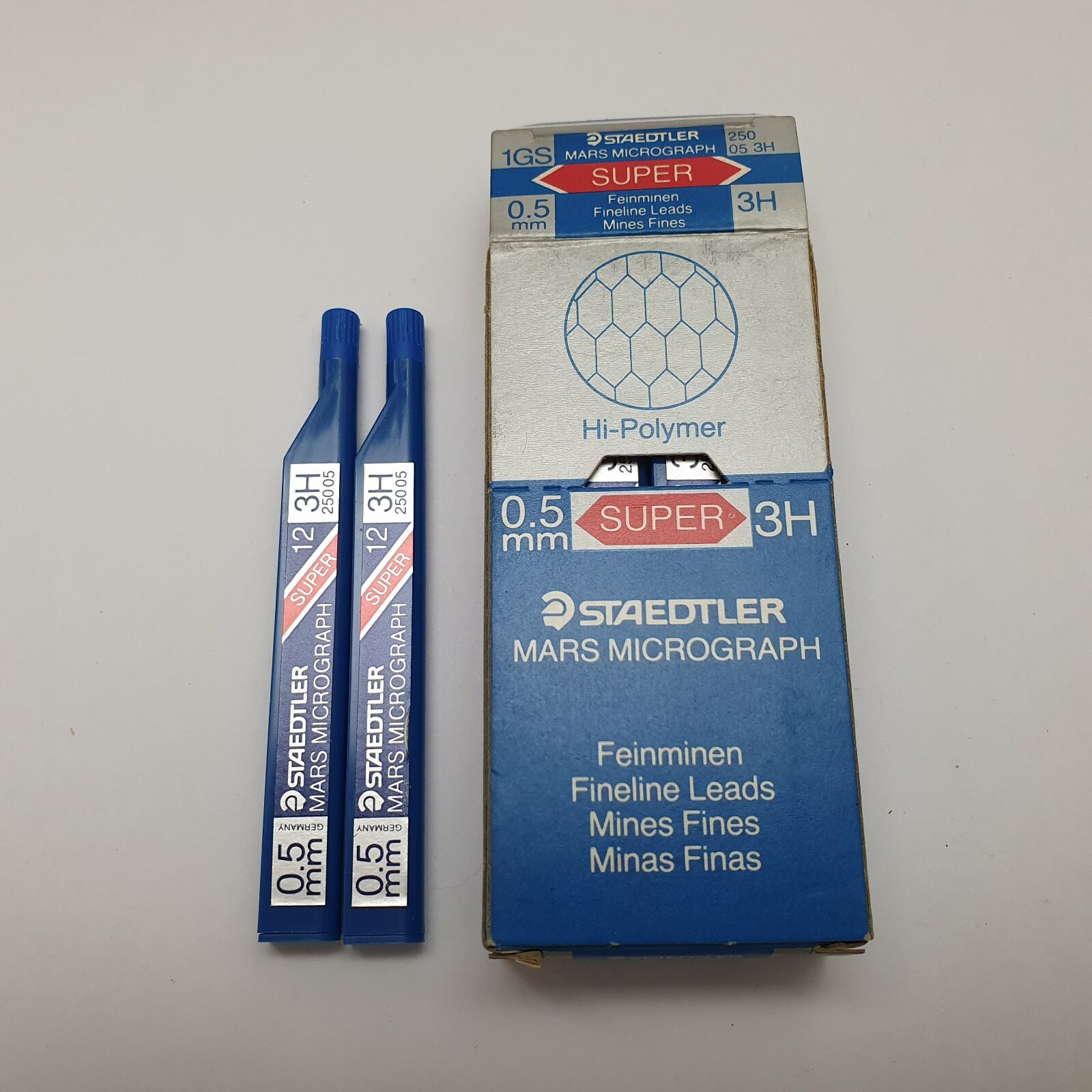 Lot of 144 Leads – Staedtler Mars Micrograph Mines Fines – 0.50 mm 3H – 12 Packs