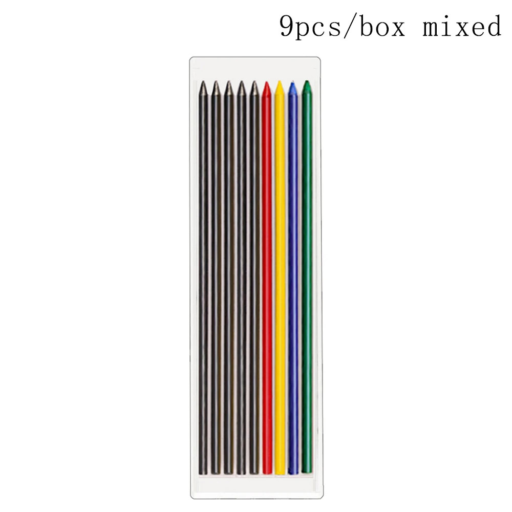 6Colors 2.8Mm Metal Solid Carpenter Mechanical Pencil with Sharpener 2B Lead Cor