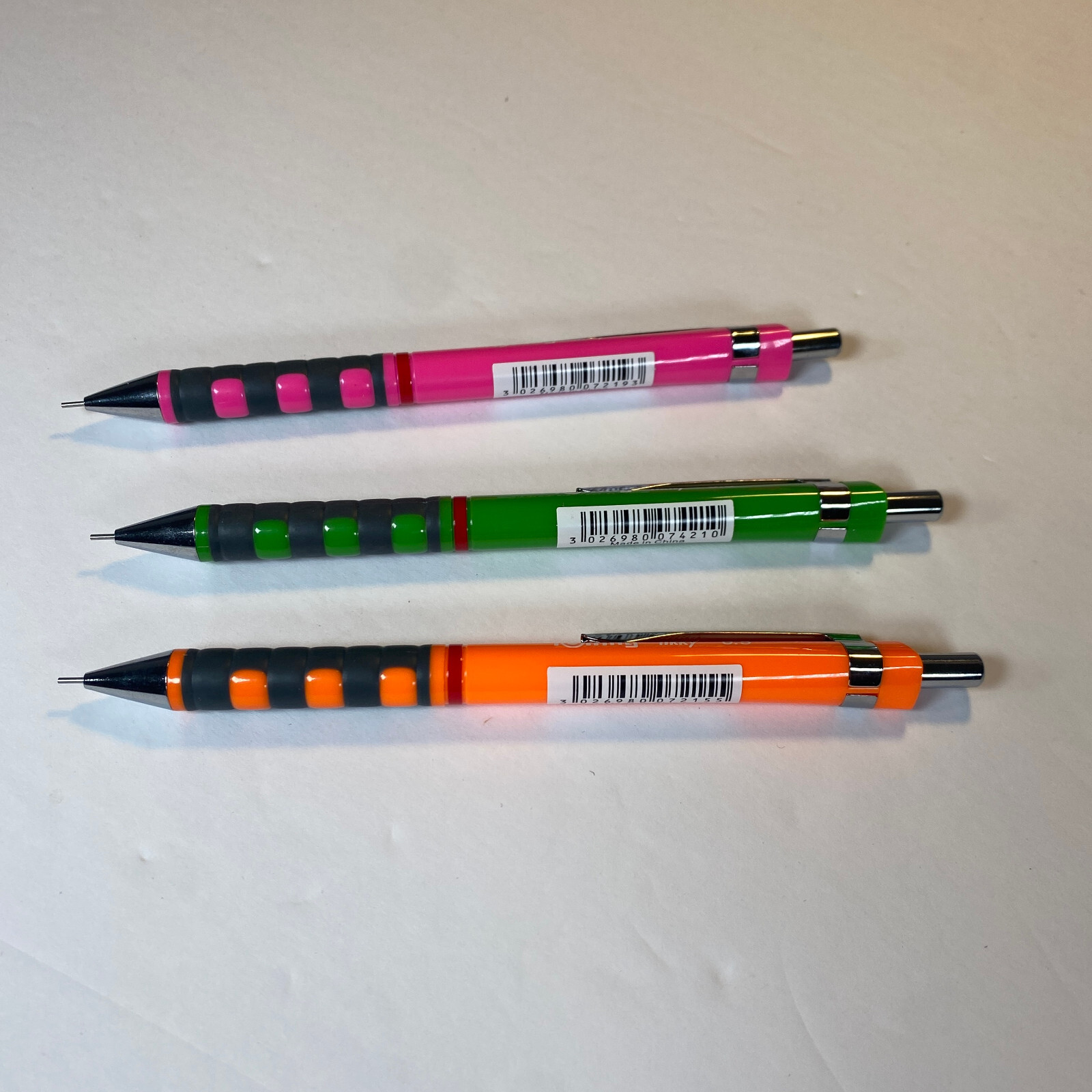 NEW Rotring Tikky 0.5 mm Mechanical Pencil Lot of 3 Grip Green Orange Pink