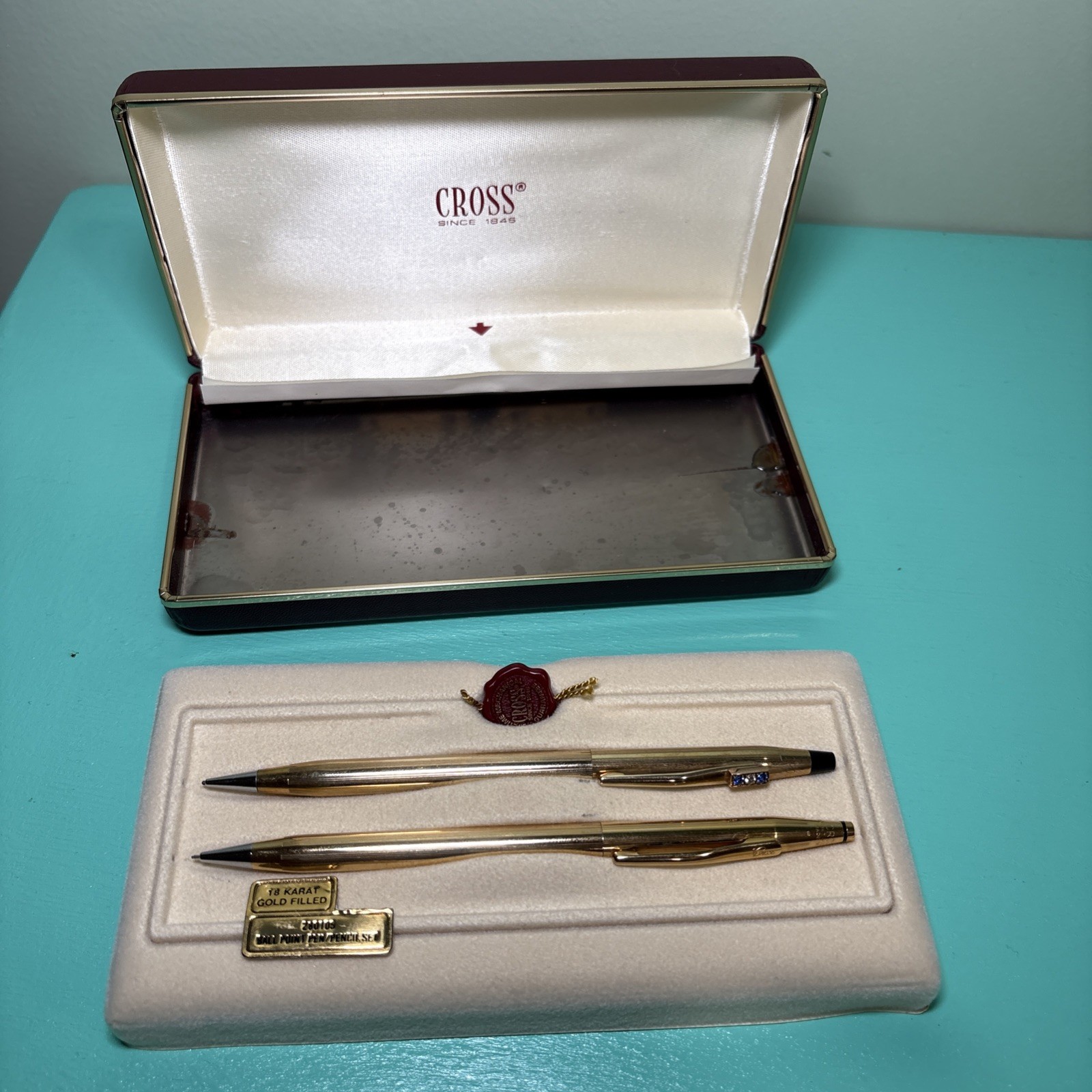 Cross 18K Gold Filled Pencil Sapphires & Diamond, 10K Gold Filled Pencil & Case