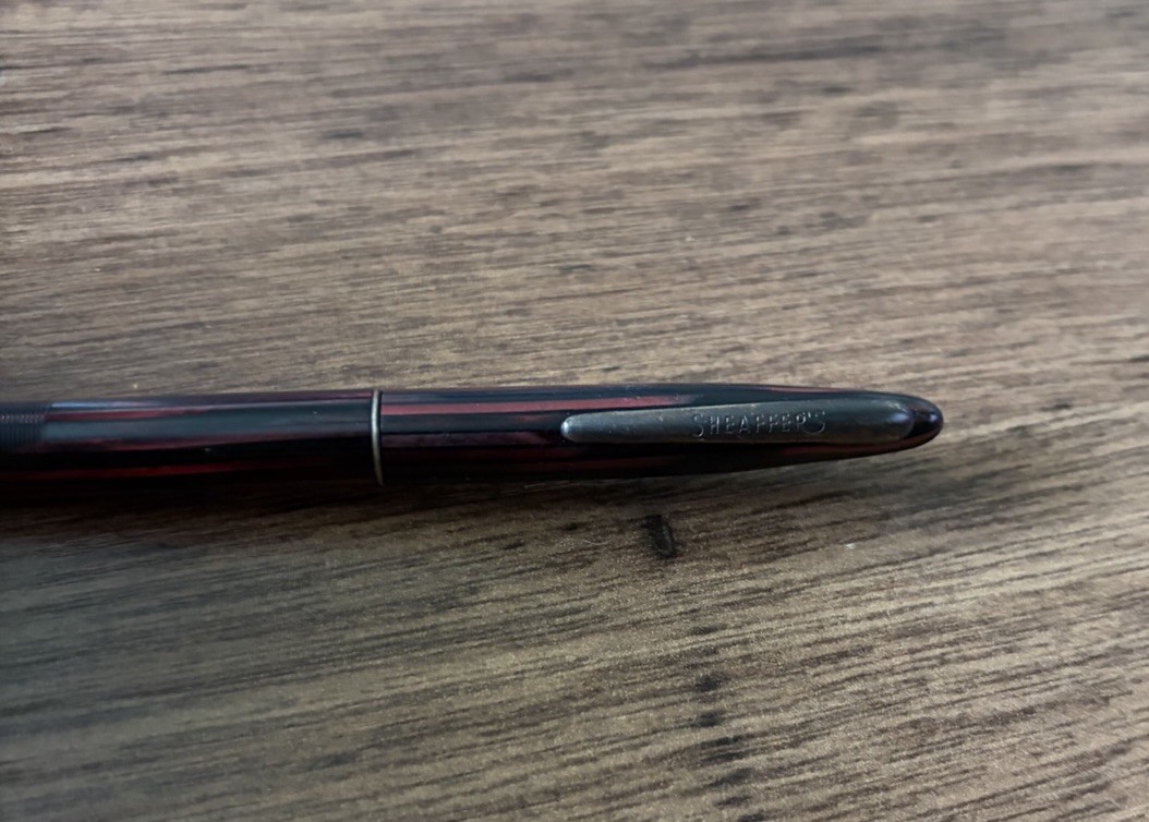 Sheaffer Marbled Red Plastic Mechanical Pencil, Twist Click, Retractable Tip