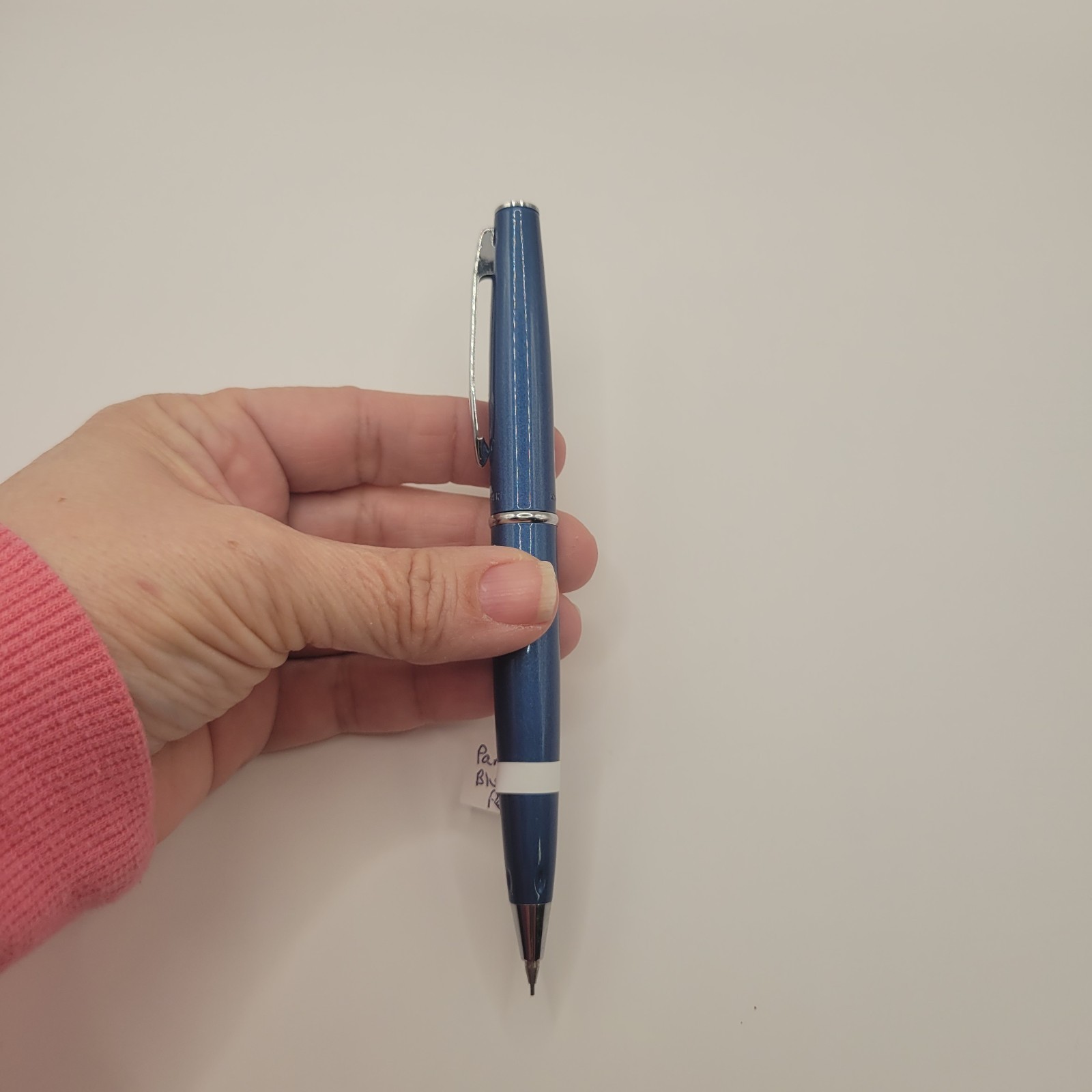 Vintage Parker Blue Chrome Silver Mechanical Pencil Works