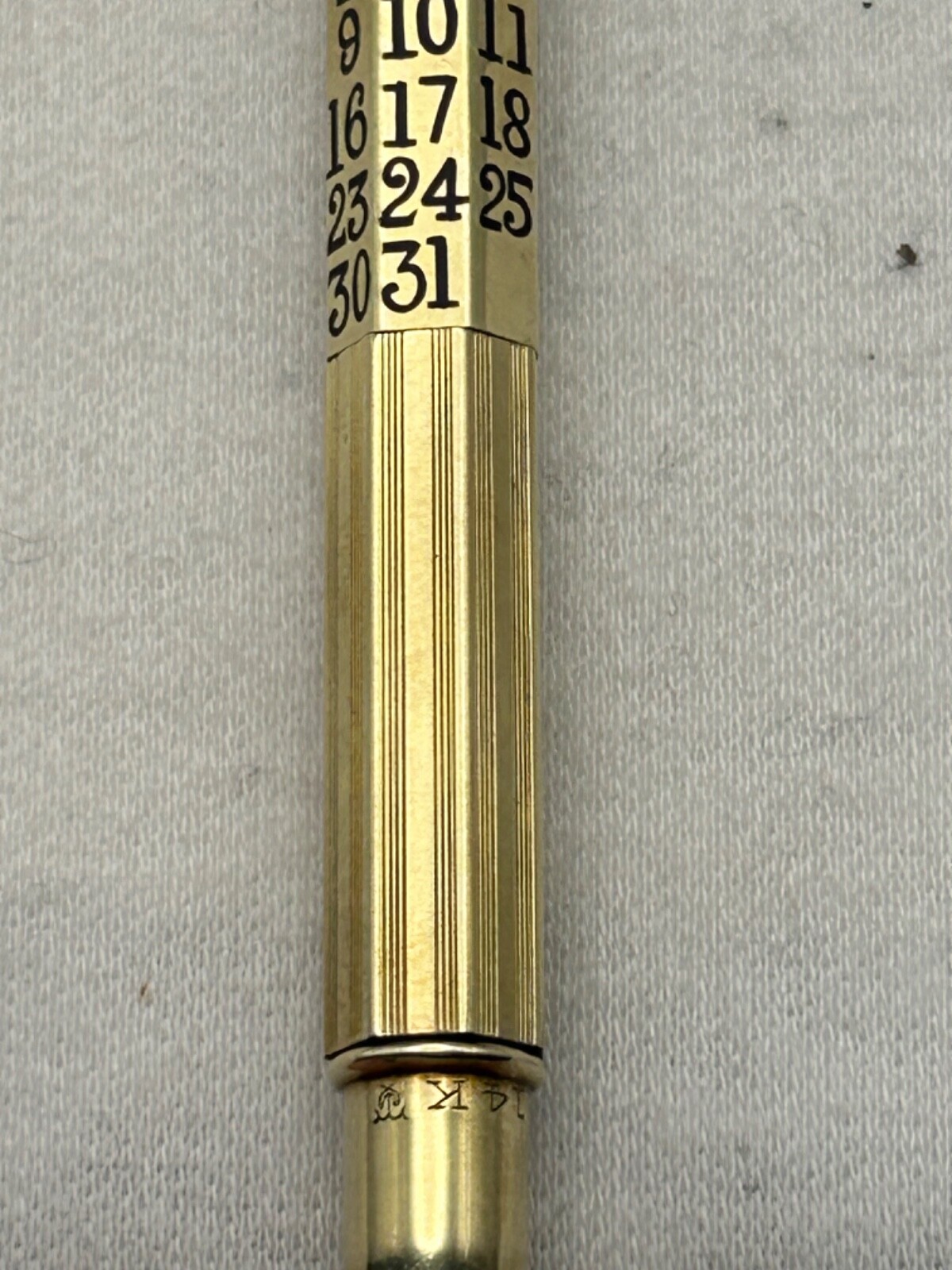 Perpatual Calendar 14K Solid Gold Pencil-Exc. Condition