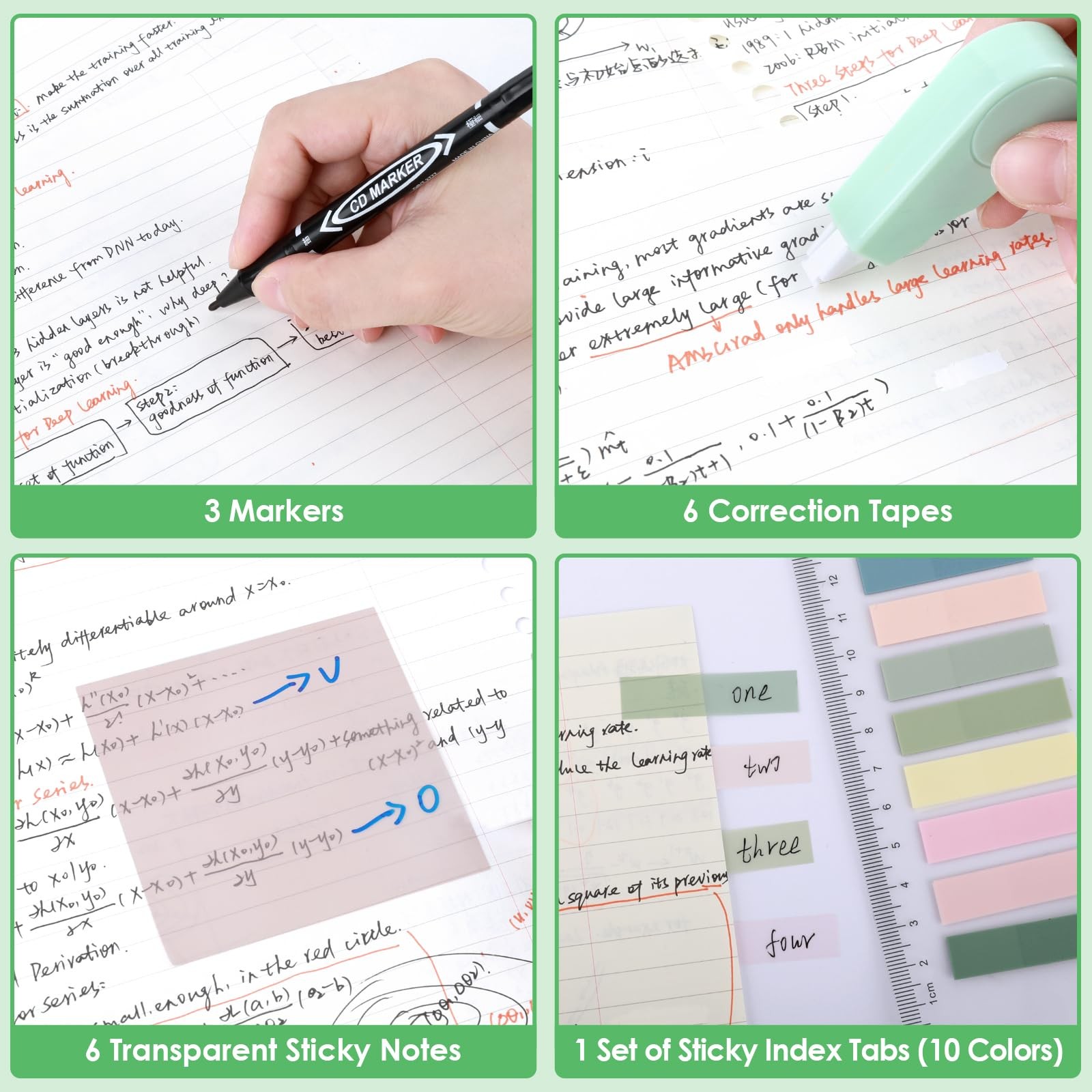 54 PCS Aesthetic School Supplies, Stationery Essentials Set with Large Pen Ca…