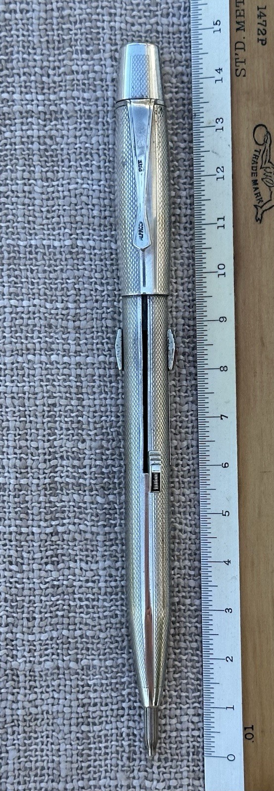 Vintage Montblanc 4-Color Multi-Function Pencil, 1950s-60s, Round Barleycorn