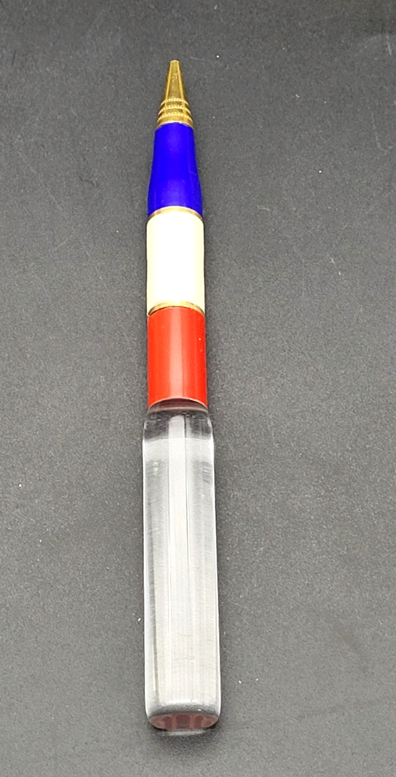 New Old Stock Vintage Pencil Pen-N-Pencil Company Red White Blue Magnifying wBox