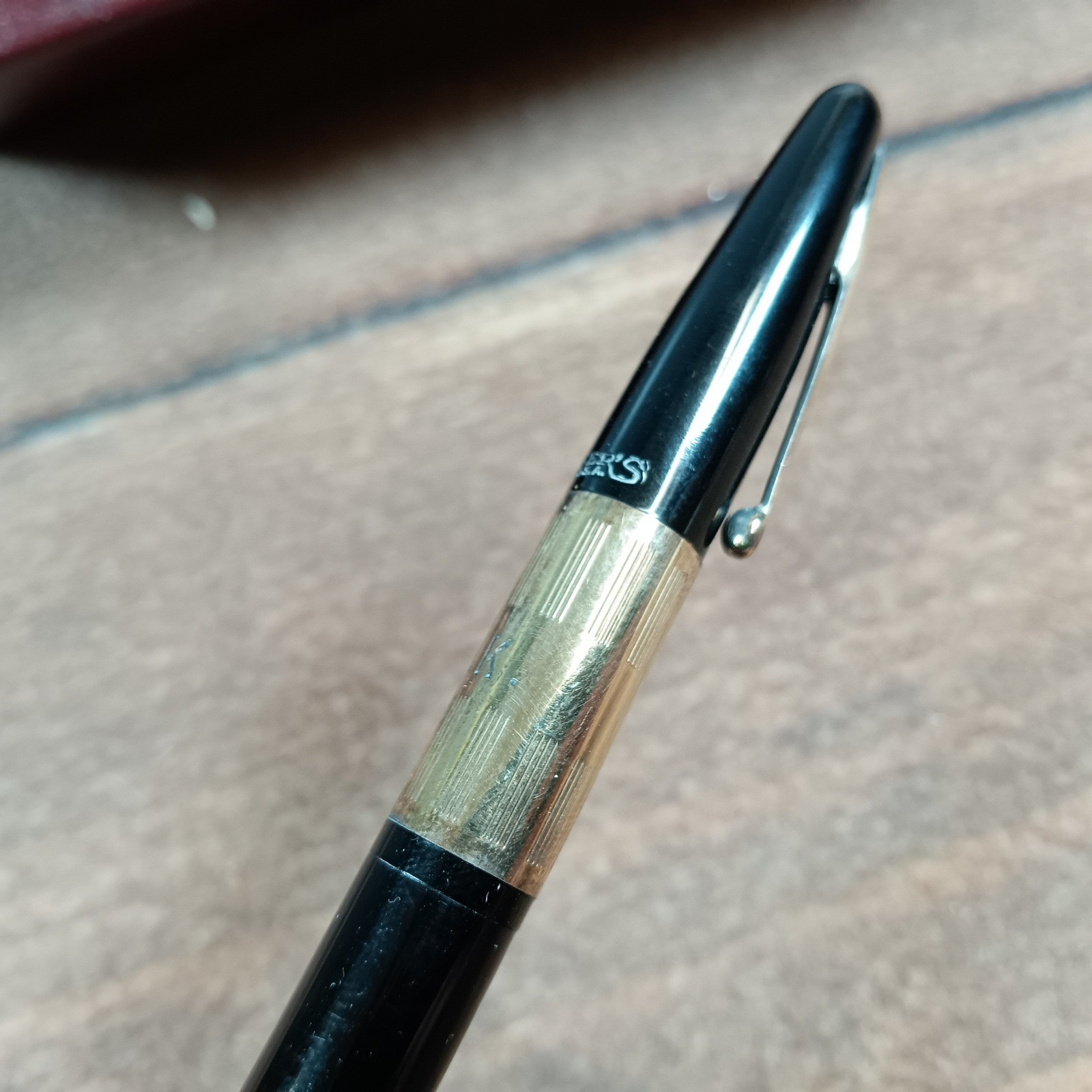 Sheaffer’s Mechanical Pencil Black Good Vintage Gold Band With Box