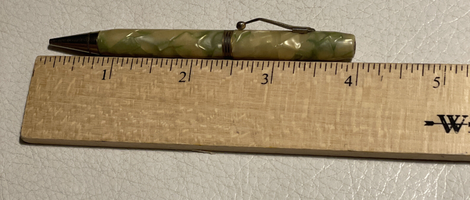 Arnold Mechanical Pencil 1930-1950 Yellow Jade Marbled Celluloid Body