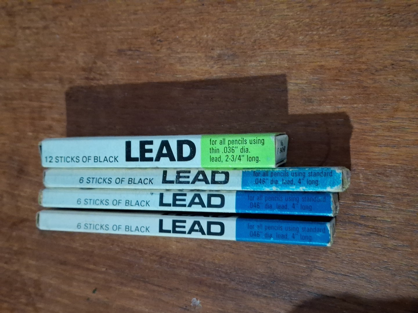 Vintage Scripto 3 Long Black Lead Boxes 430HB 1 Thin Lead 840HB and Erasers