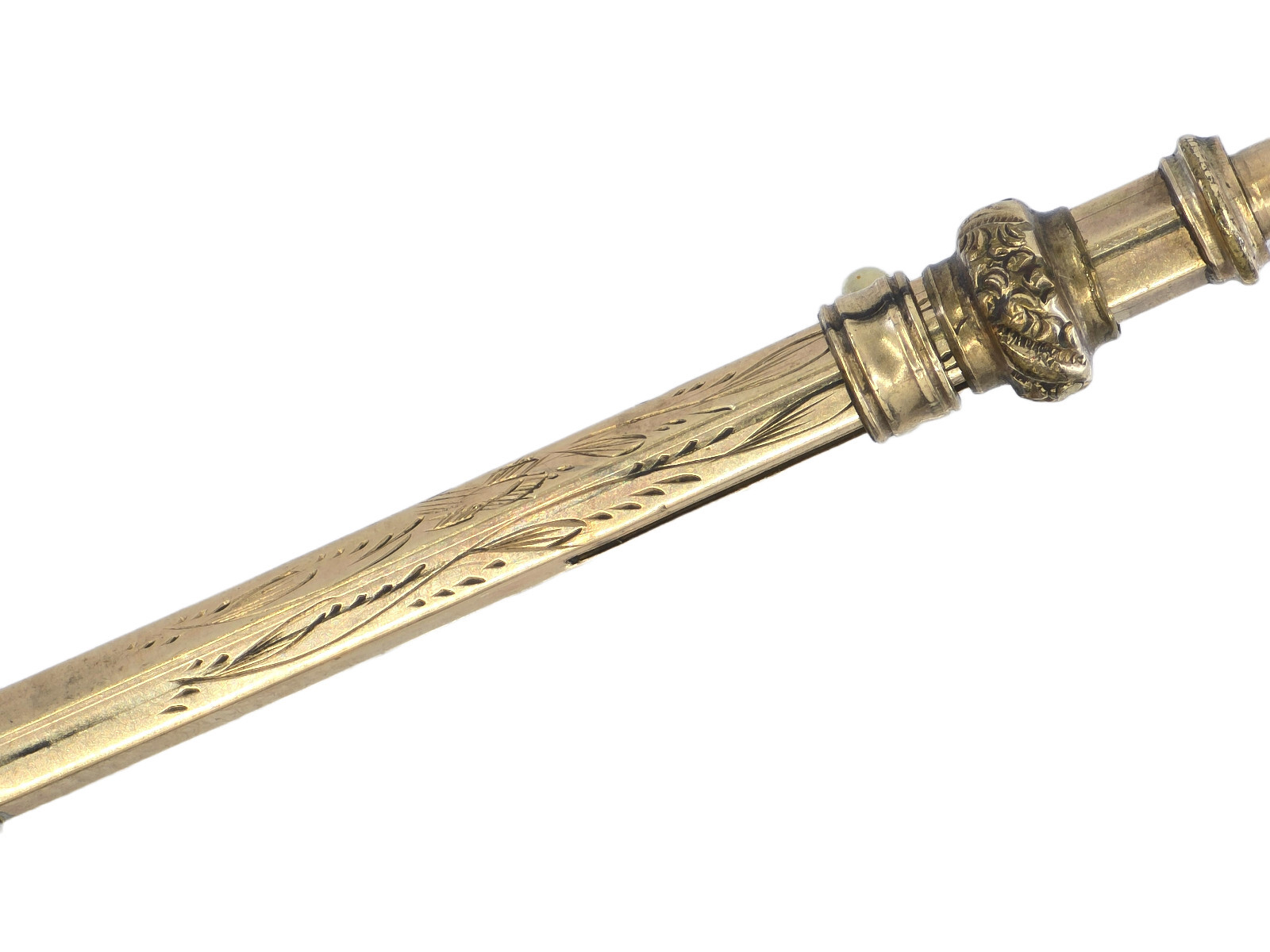ANTIQUE SOLID 9K GOLD VICTORIAN MECHANICAL PENCIL / TESTED GOLD with XRF MACHINE